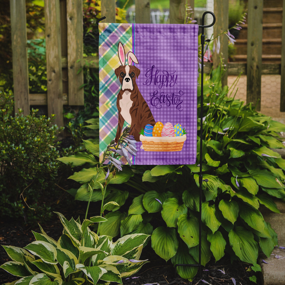 Natural Eared Red Brindle Boxer Easter Flag Garden Size  the-store.com.