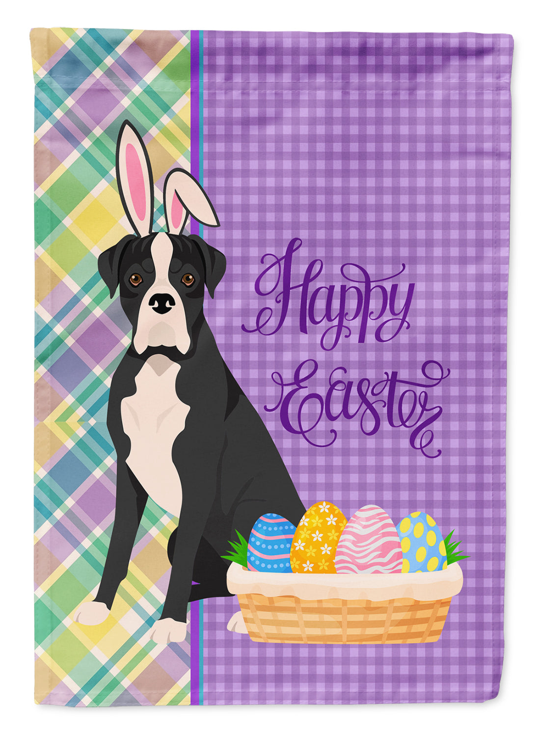 Natural Eared Black Boxer Easter Flag Garden Size  the-store.com.