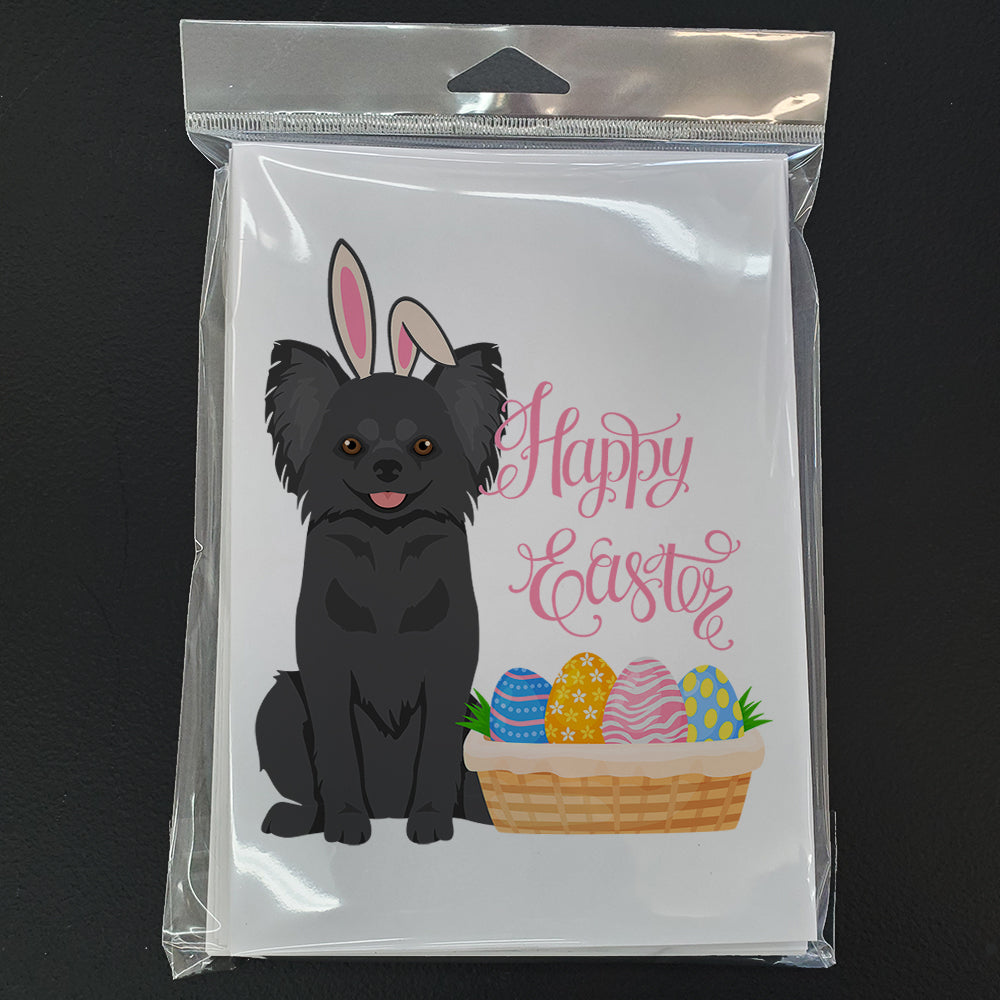 Longhaired Black Chihuahua Easter Greeting Cards and Envelopes Pack of 8 - the-store.com