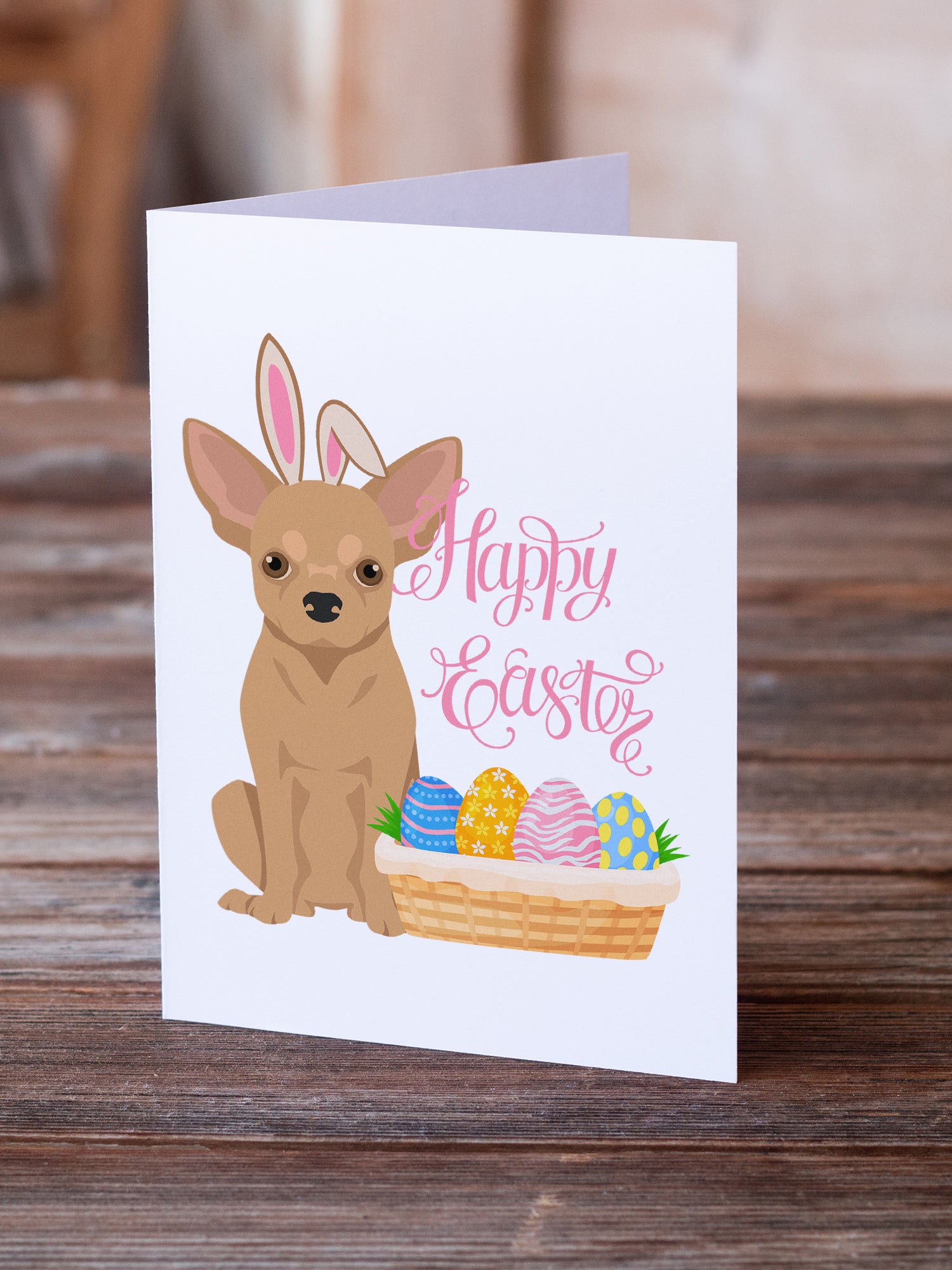 Gold Chihuahua Easter Greeting Cards and Envelopes Pack of 8 - the-store.com
