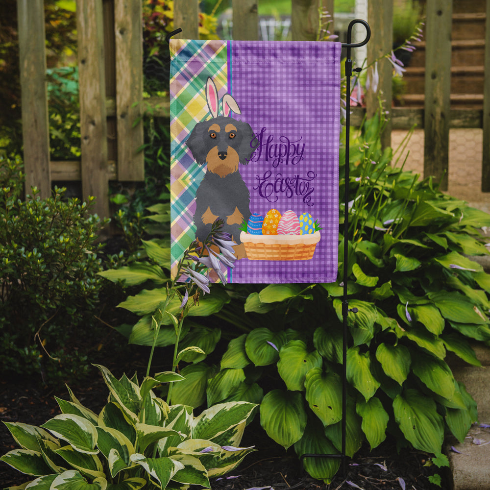 Wirehair Blue and Tan Dachshund Easter Flag Garden Size  the-store.com.