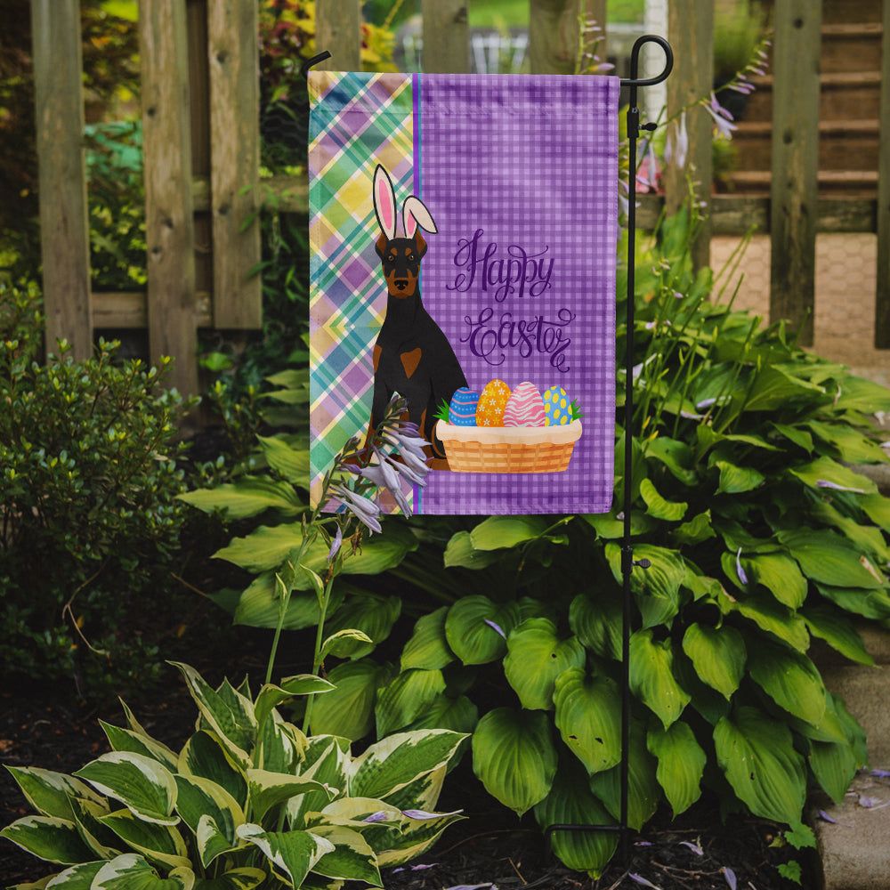 Black and Tan Doberman Pinscher Easter Flag Garden Size  the-store.com.