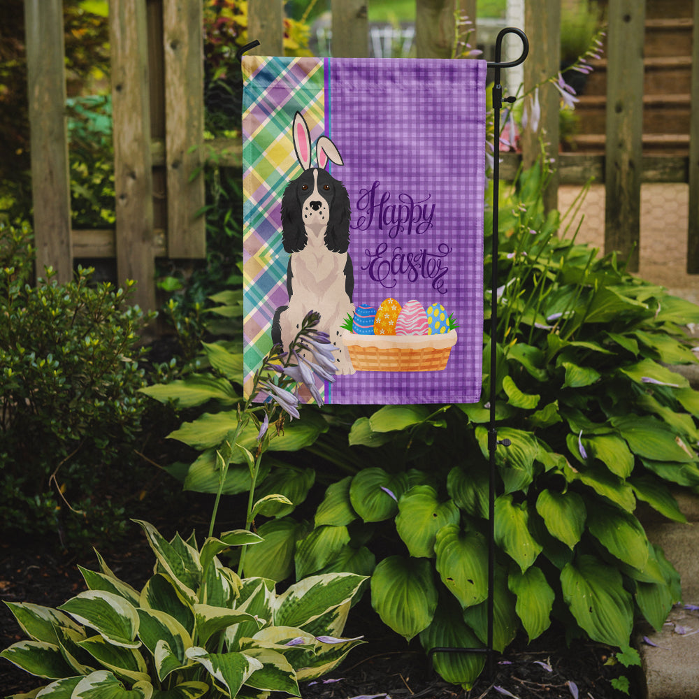 Black English Springer Spaniel Easter Flag Garden Size  the-store.com.