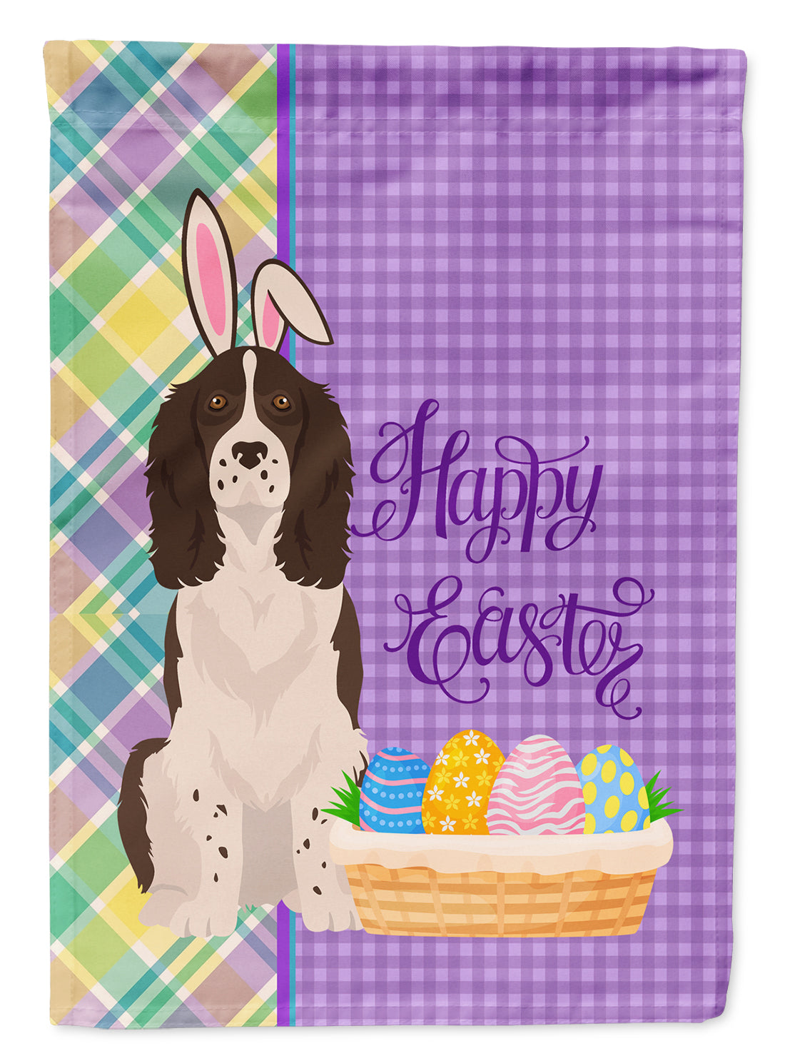 Liver English Springer Spaniel Easter Flag Garden Size  the-store.com.