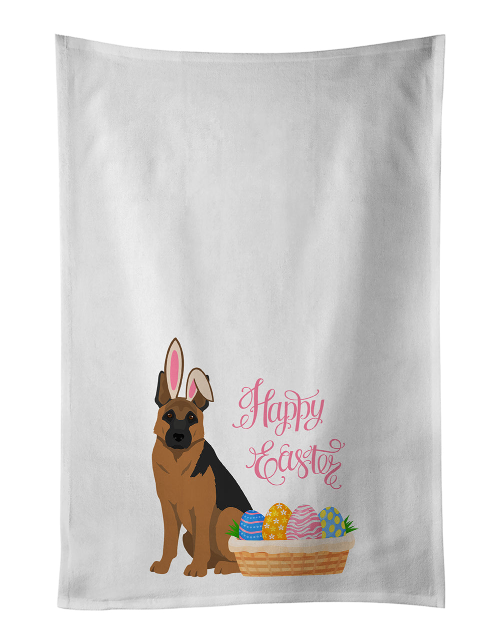 Buy this Black and Tan German Shepherd Easter White Kitchen Towel Set of 2 Dish Towels