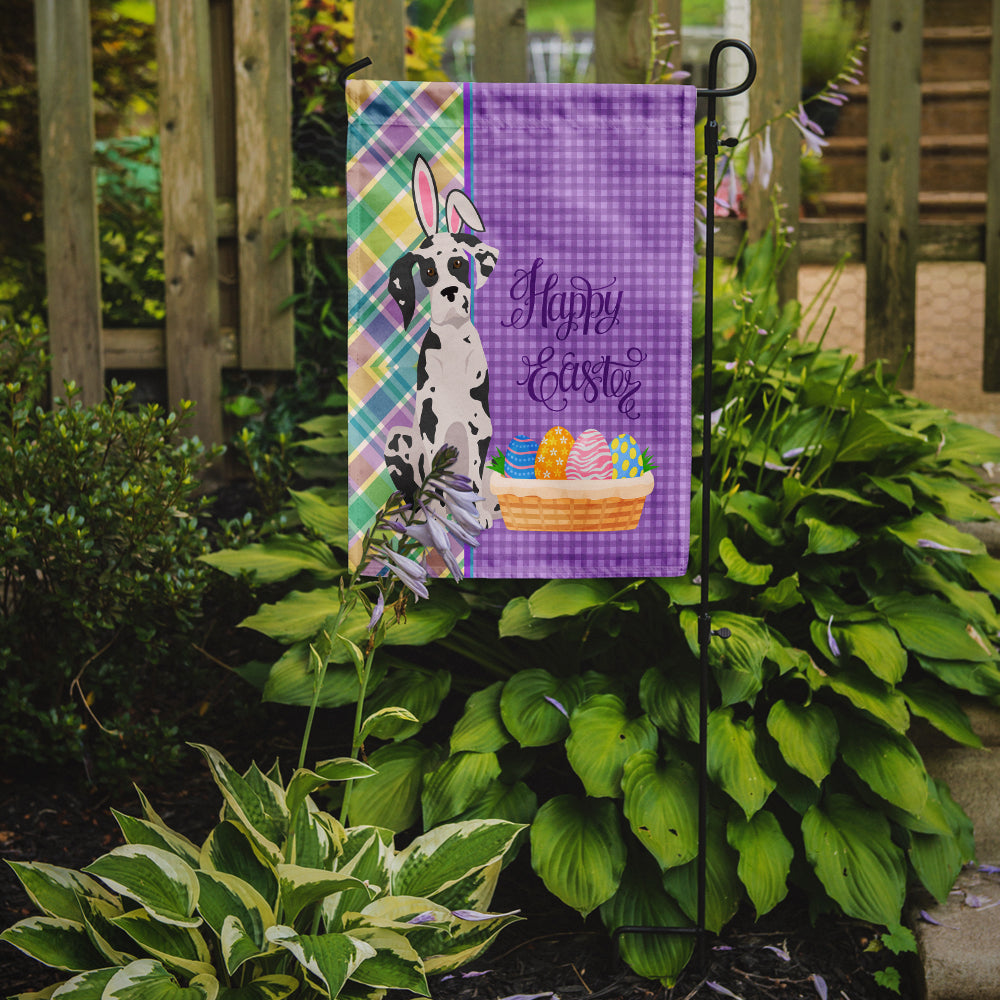 Harlequin Great Dane Easter Flag Garden Size  the-store.com.