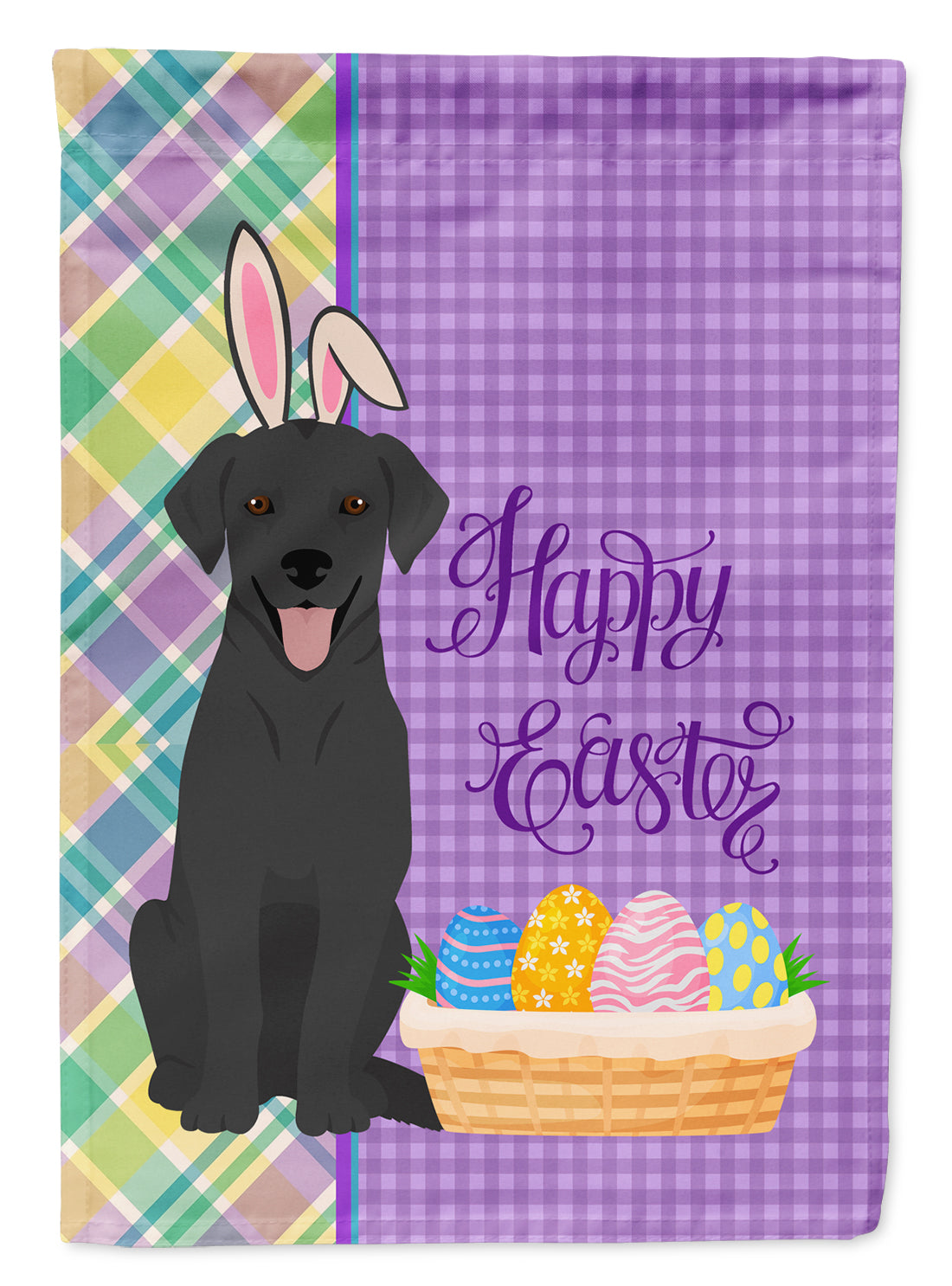 Black Labrador Retriever Easter Flag Garden Size  the-store.com.