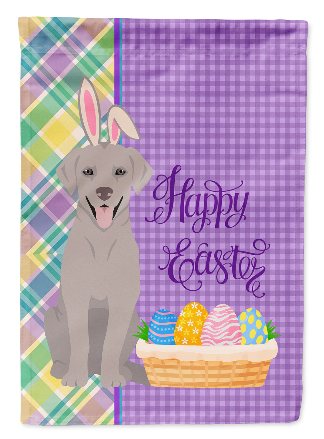 Gray Labrador Retriever Easter Flag Garden Size  the-store.com.