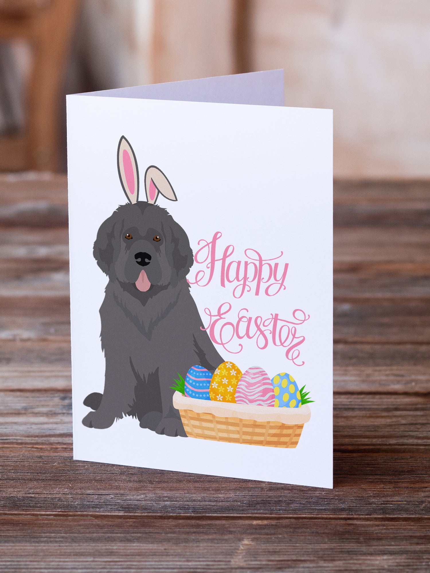 Grey Newfoundland Easter Greeting Cards and Envelopes Pack of 8 - the-store.com