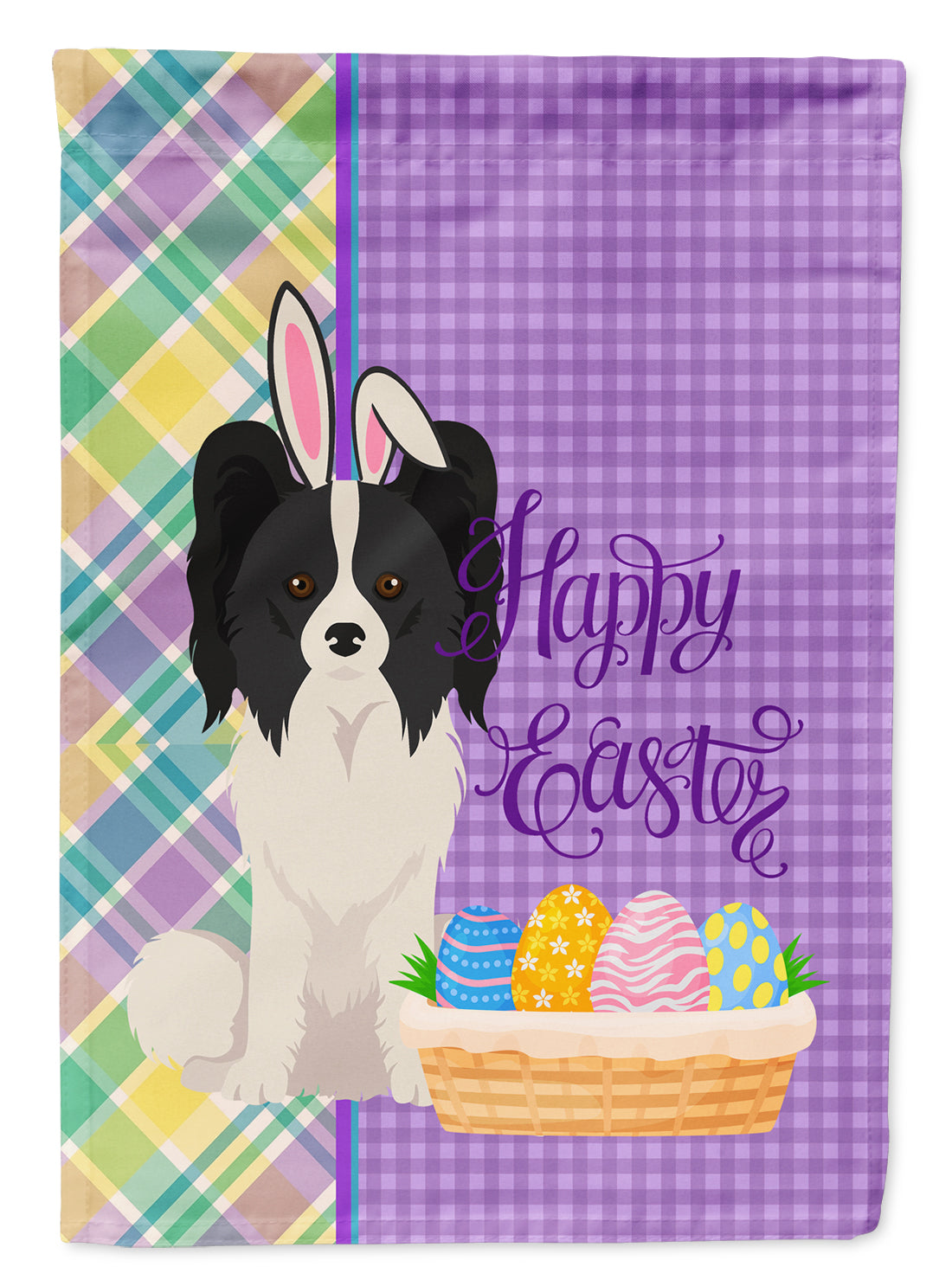 Black and White Papillon Easter Flag Garden Size  the-store.com.