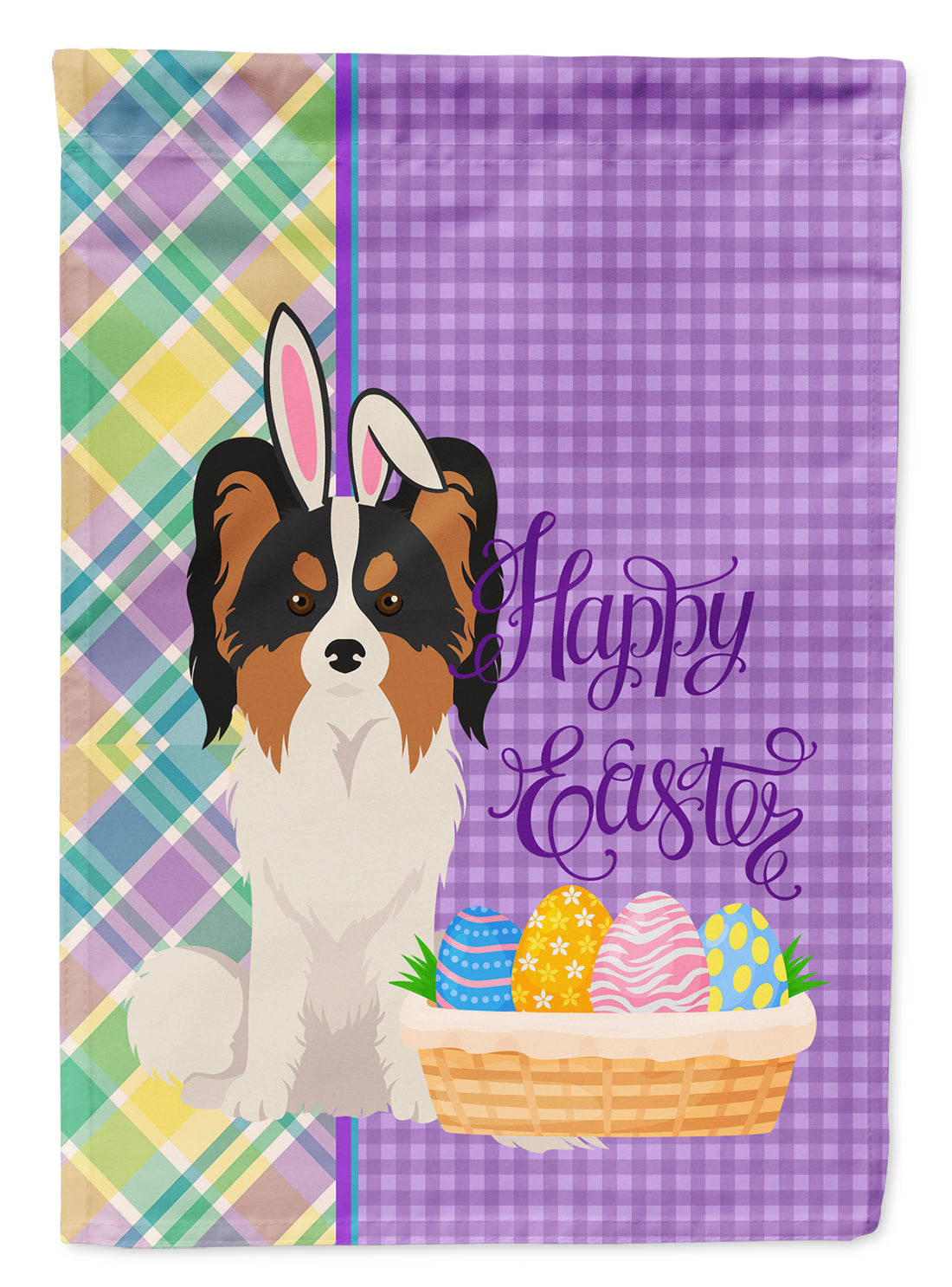 Tricolor Papillon Easter Flag Garden Size  the-store.com.