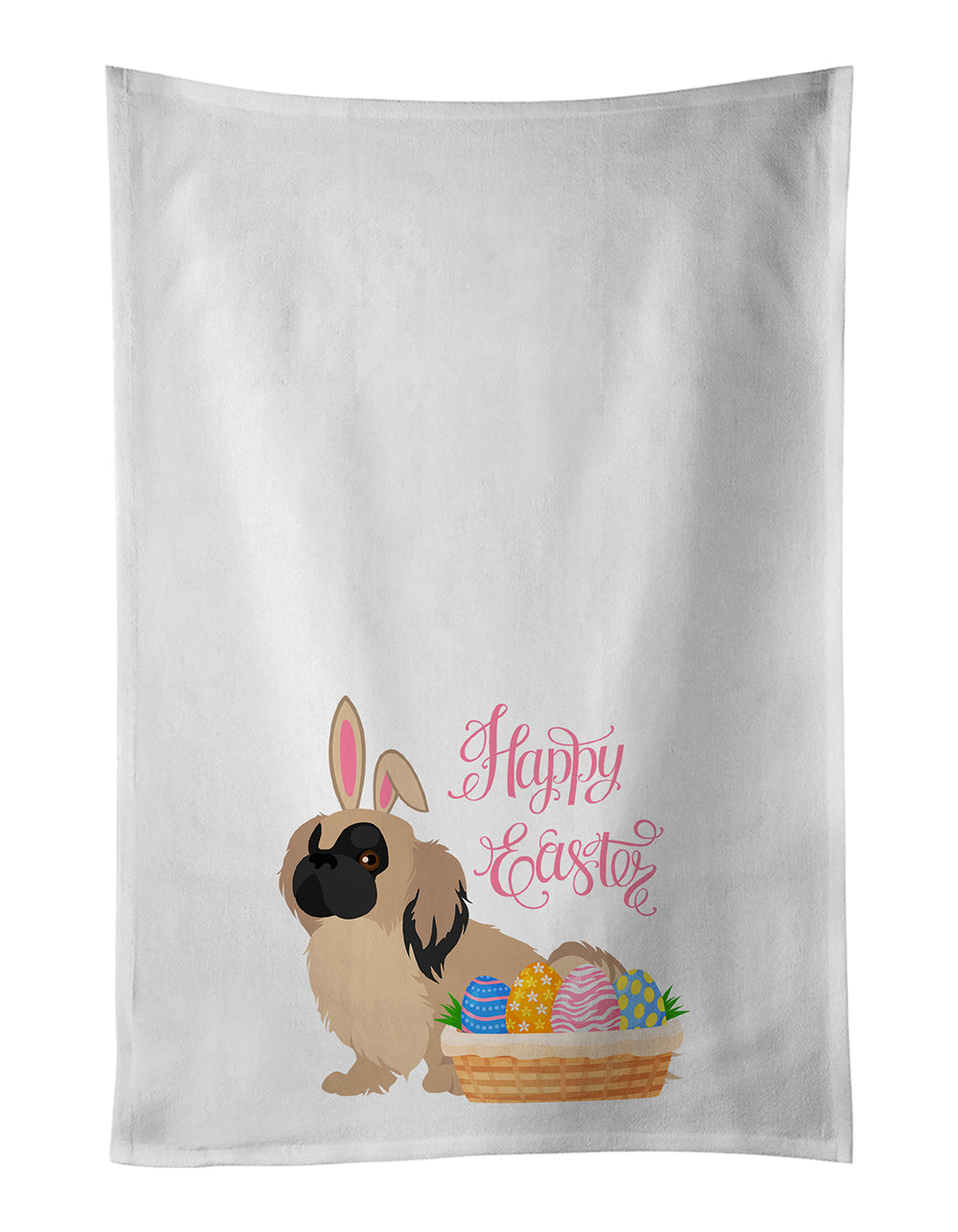 Buy this Cream Pekingese Easter White Kitchen Towel Set of 2 Dish Towels