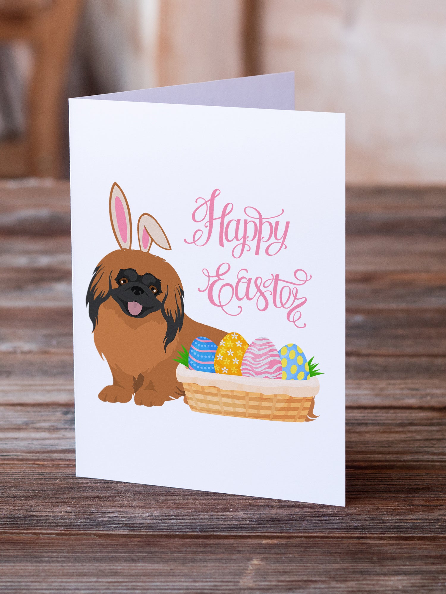 Buy this Red Pekingese Easter Greeting Cards and Envelopes Pack of 8