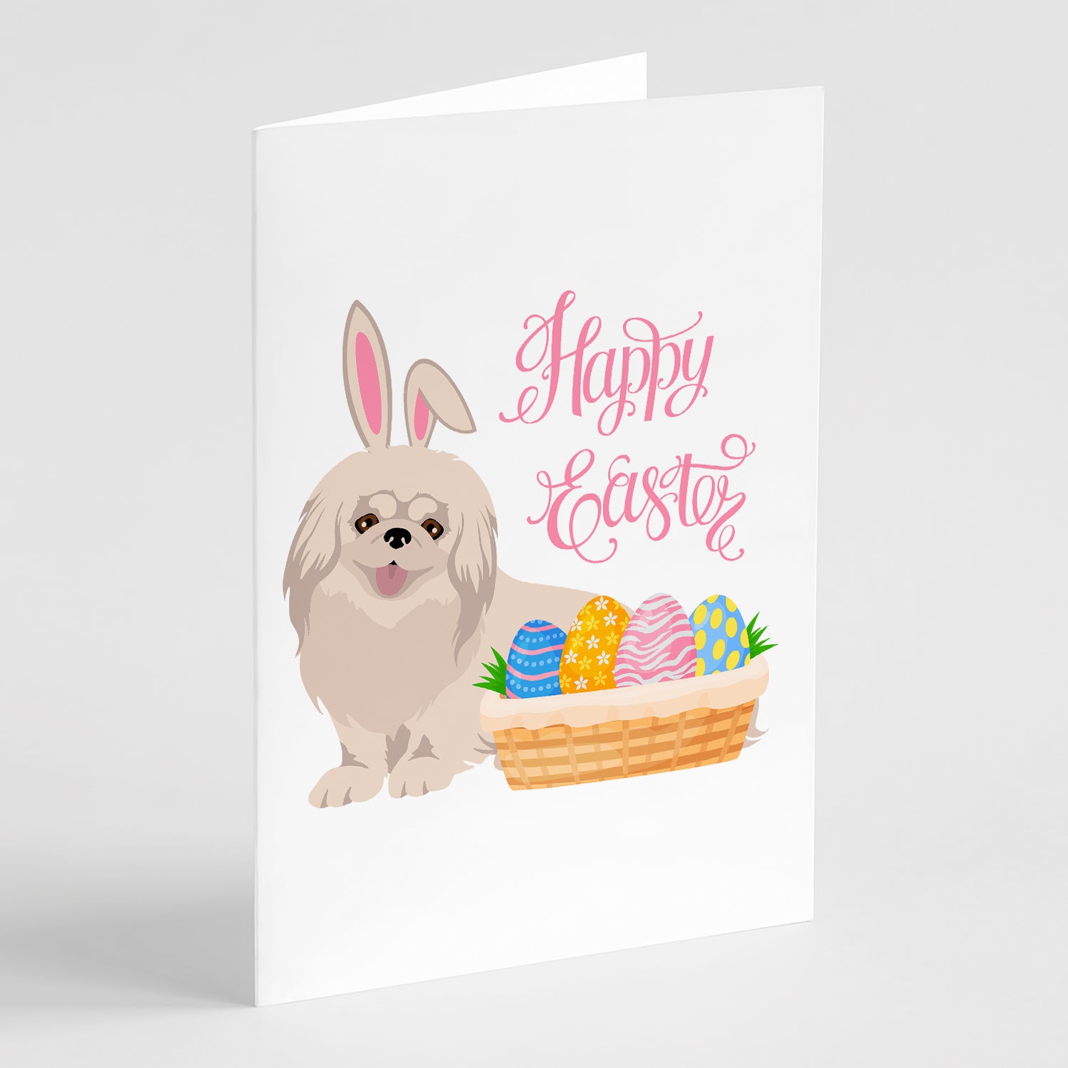 Buy this White Pekingese Easter Greeting Cards and Envelopes Pack of 8