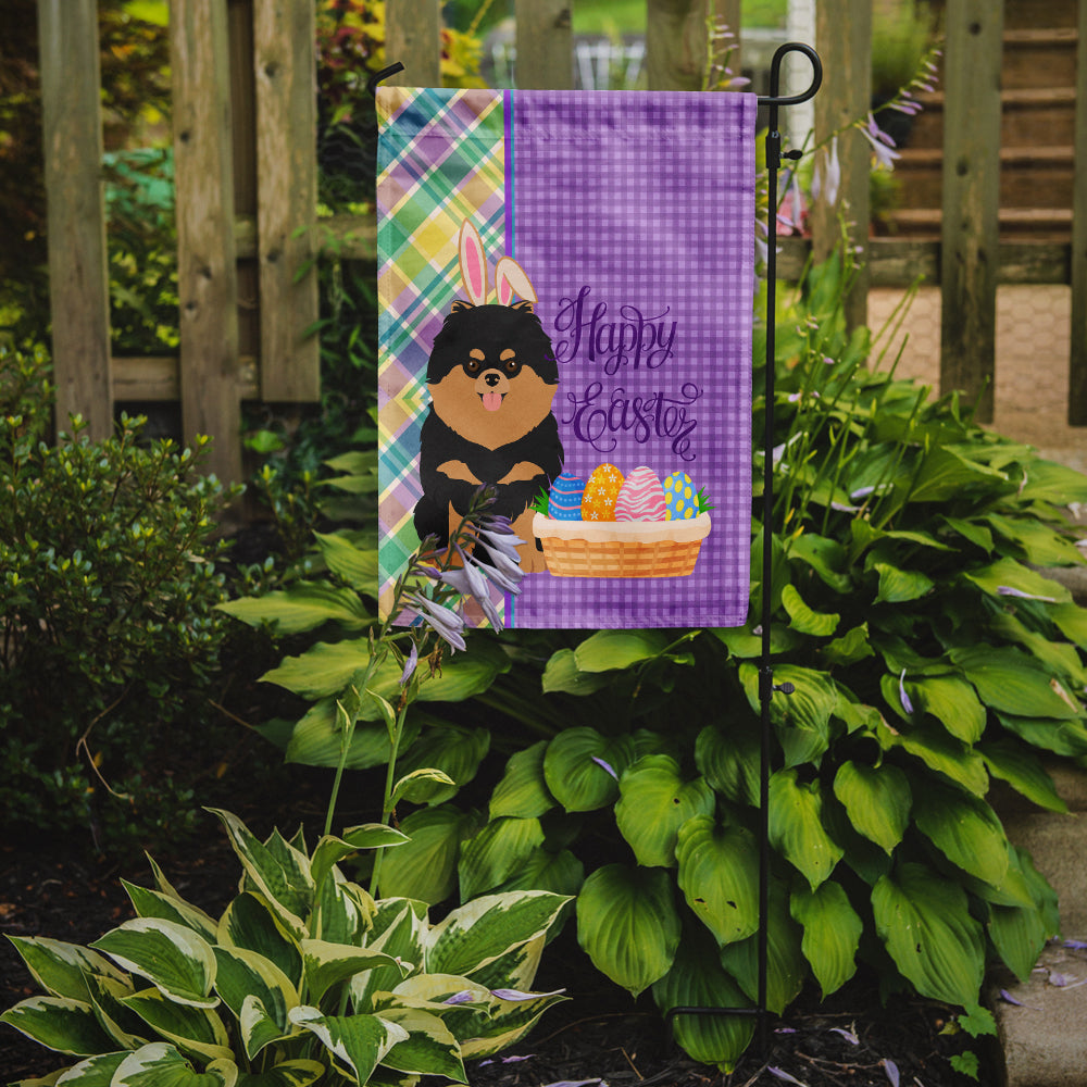 Black and Tan Pomeranian Easter Flag Garden Size  the-store.com.