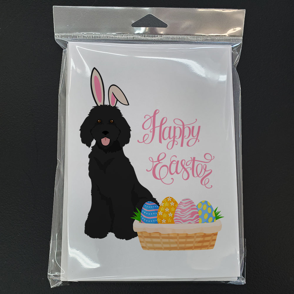 Standard Black Poodle Easter Greeting Cards and Envelopes Pack of 8 - the-store.com