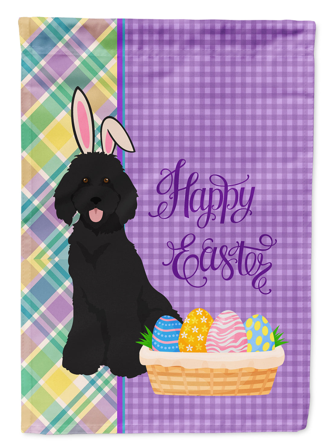 Standard Black Poodle Easter Flag Garden Size  the-store.com.