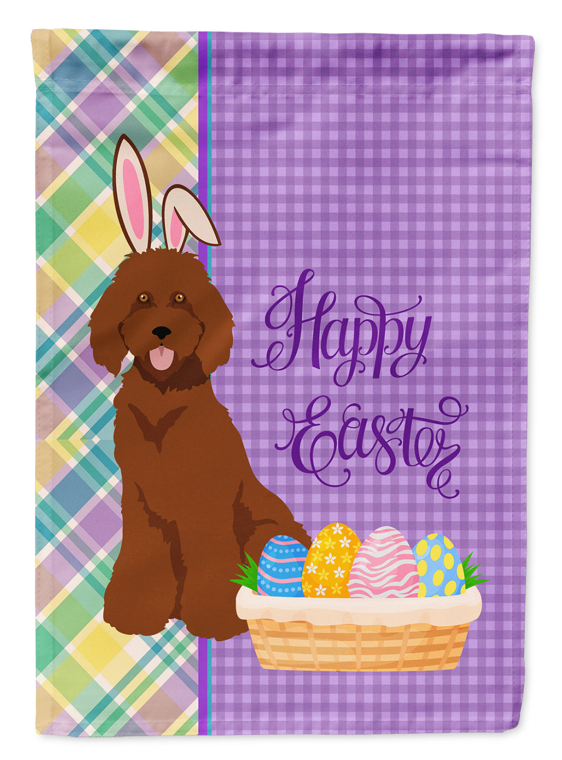 Standard Red Poodle Easter Flag Garden Size  the-store.com.