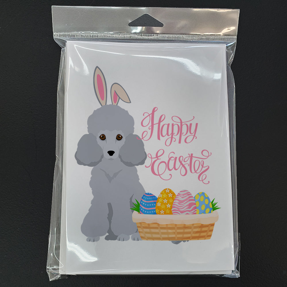 Toy Silver Poodle Easter Greeting Cards and Envelopes Pack of 8 - the-store.com