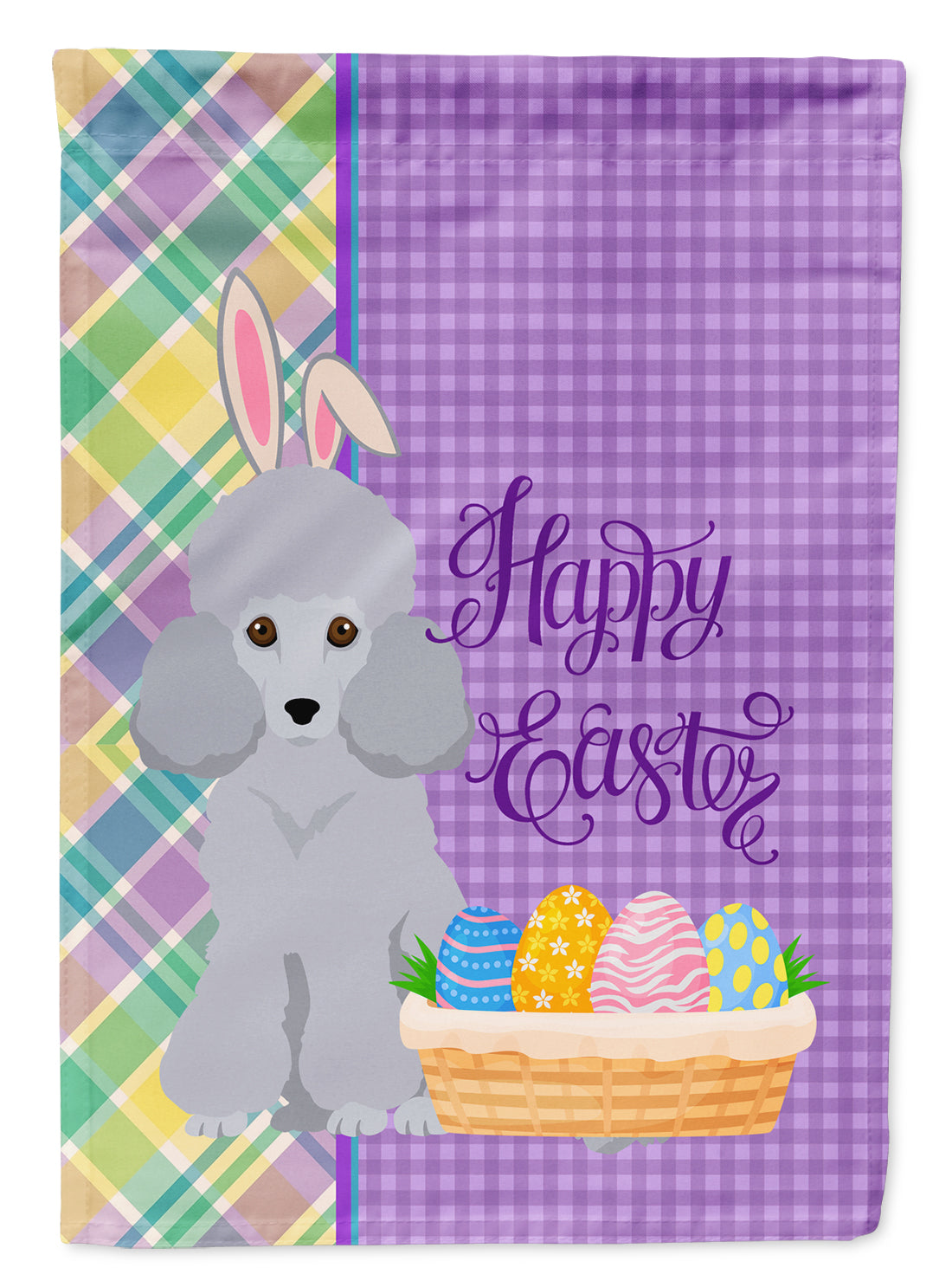 Toy Silver Poodle Easter Flag Garden Size  the-store.com.