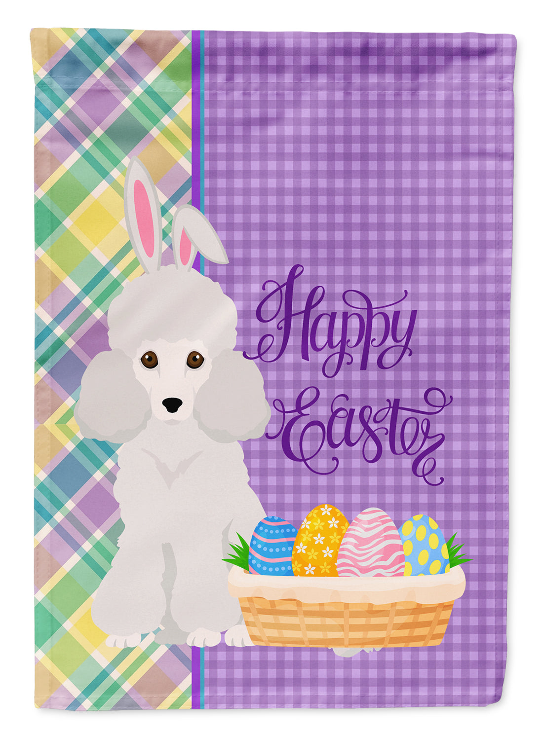 Toy White Poodle Easter Flag Garden Size  the-store.com.