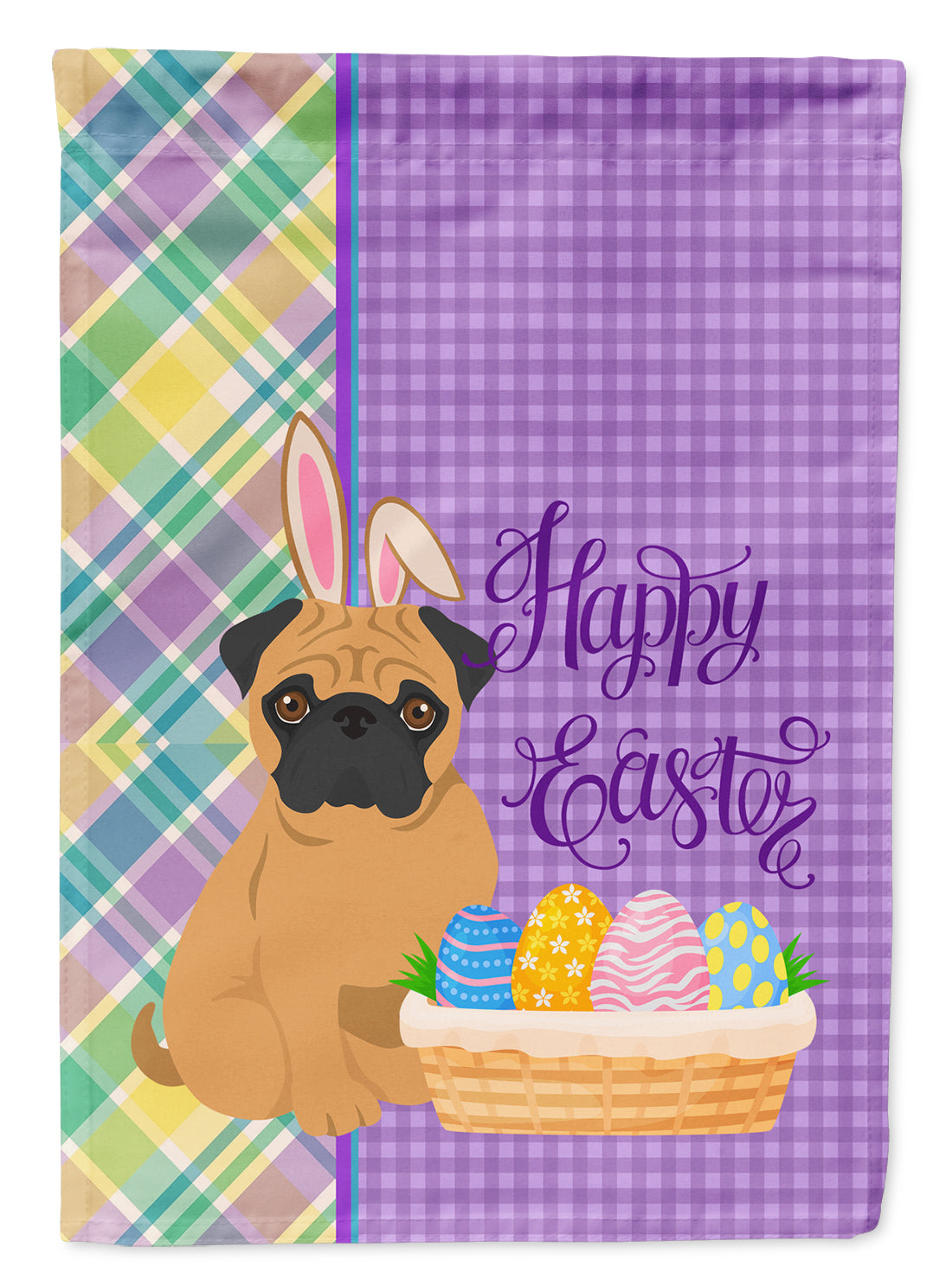 Apricot Pug Easter Flag Garden Size  the-store.com.