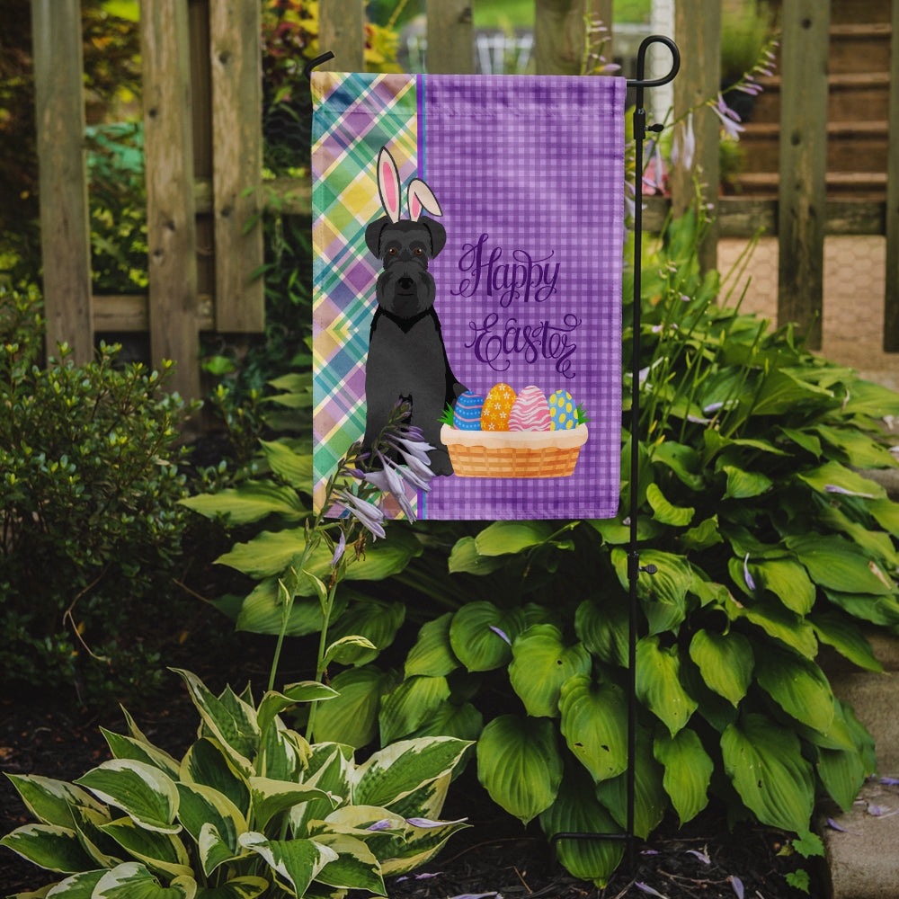 Black Natural Ears Schnauzer Easter Flag Garden Size  the-store.com.