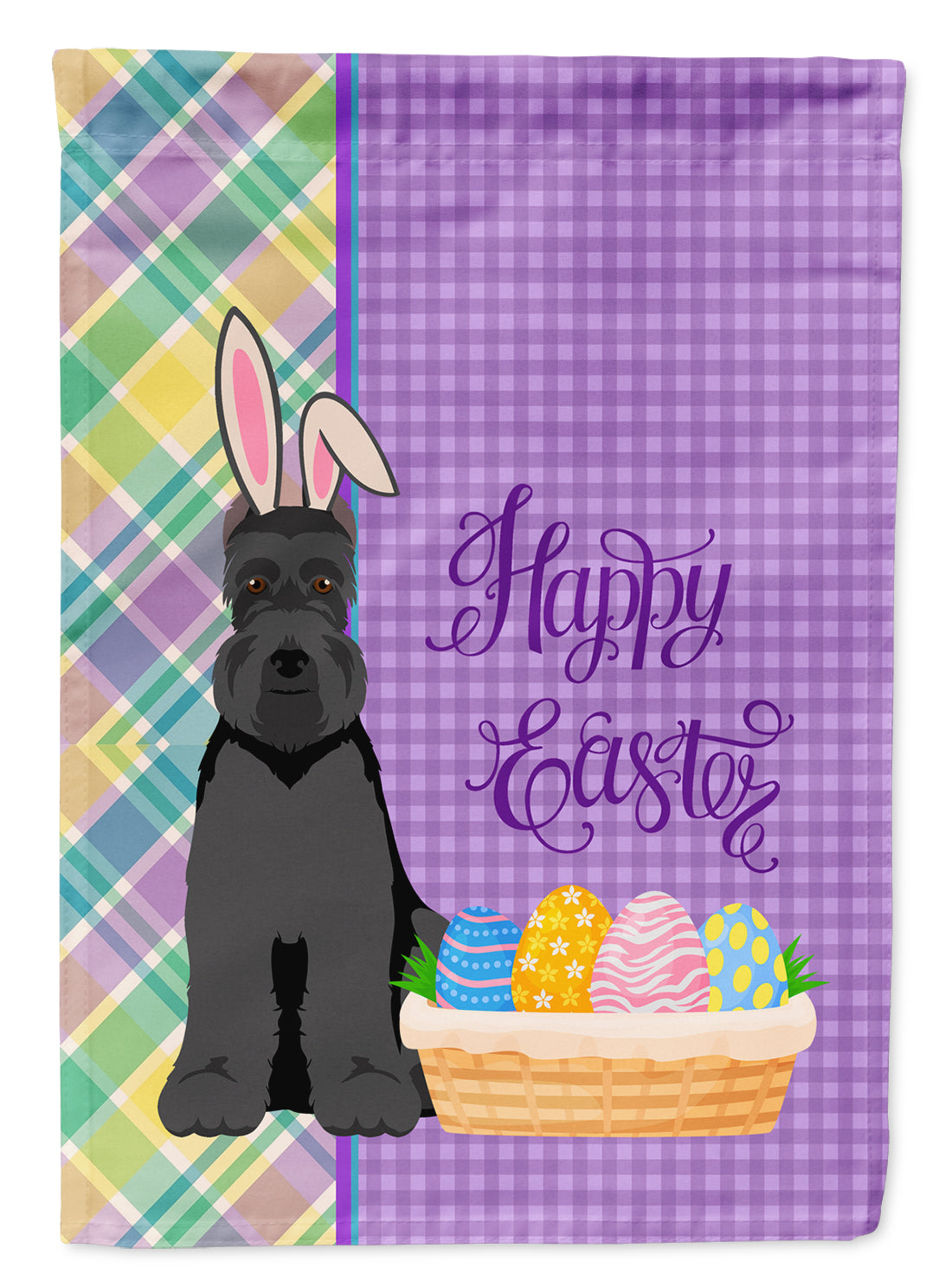 Black Schnauzer Easter Flag Garden Size  the-store.com.