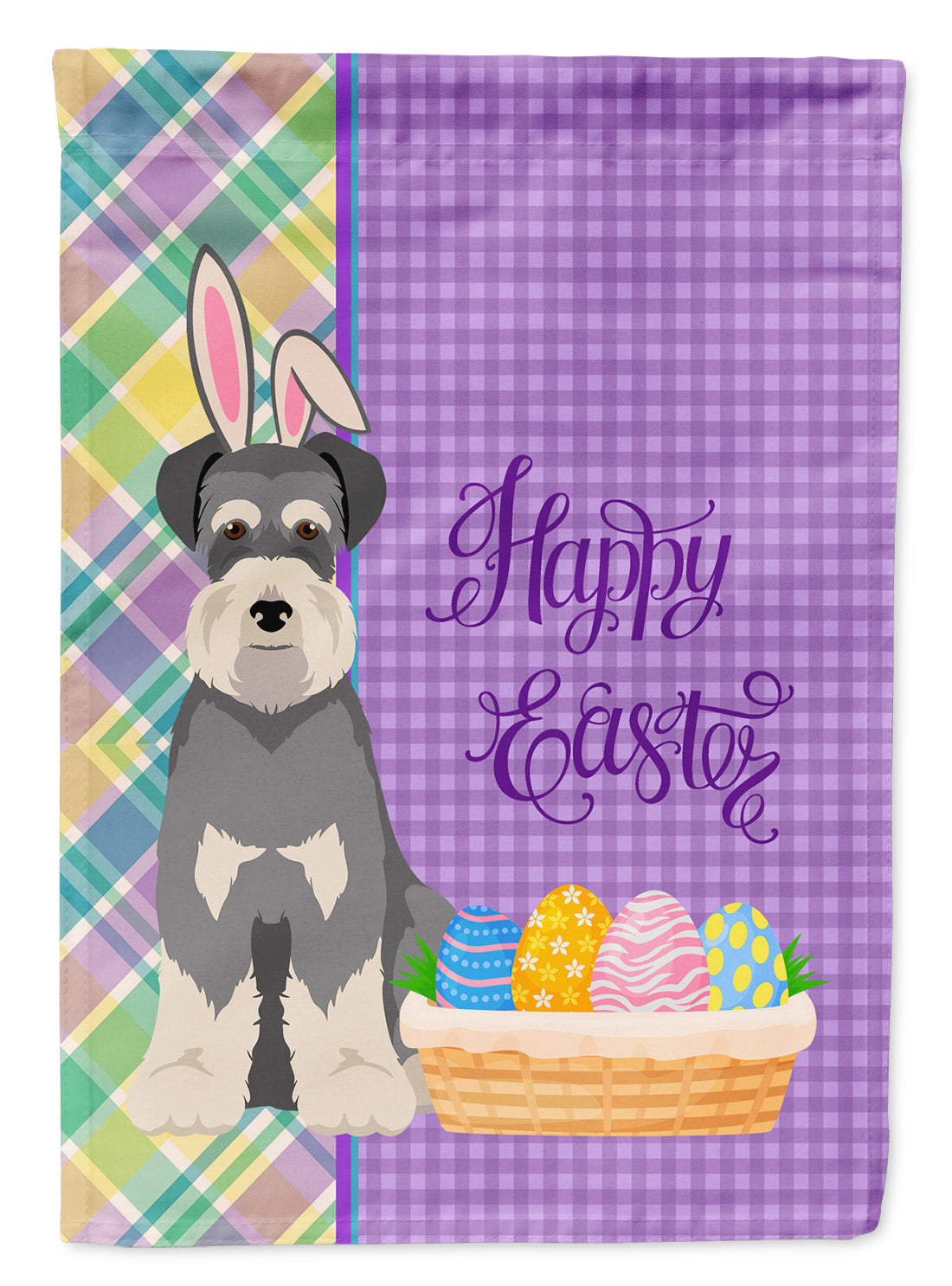 Salt Pepper Natural Ears Schnauzer Easter Flag Garden Size  the-store.com.