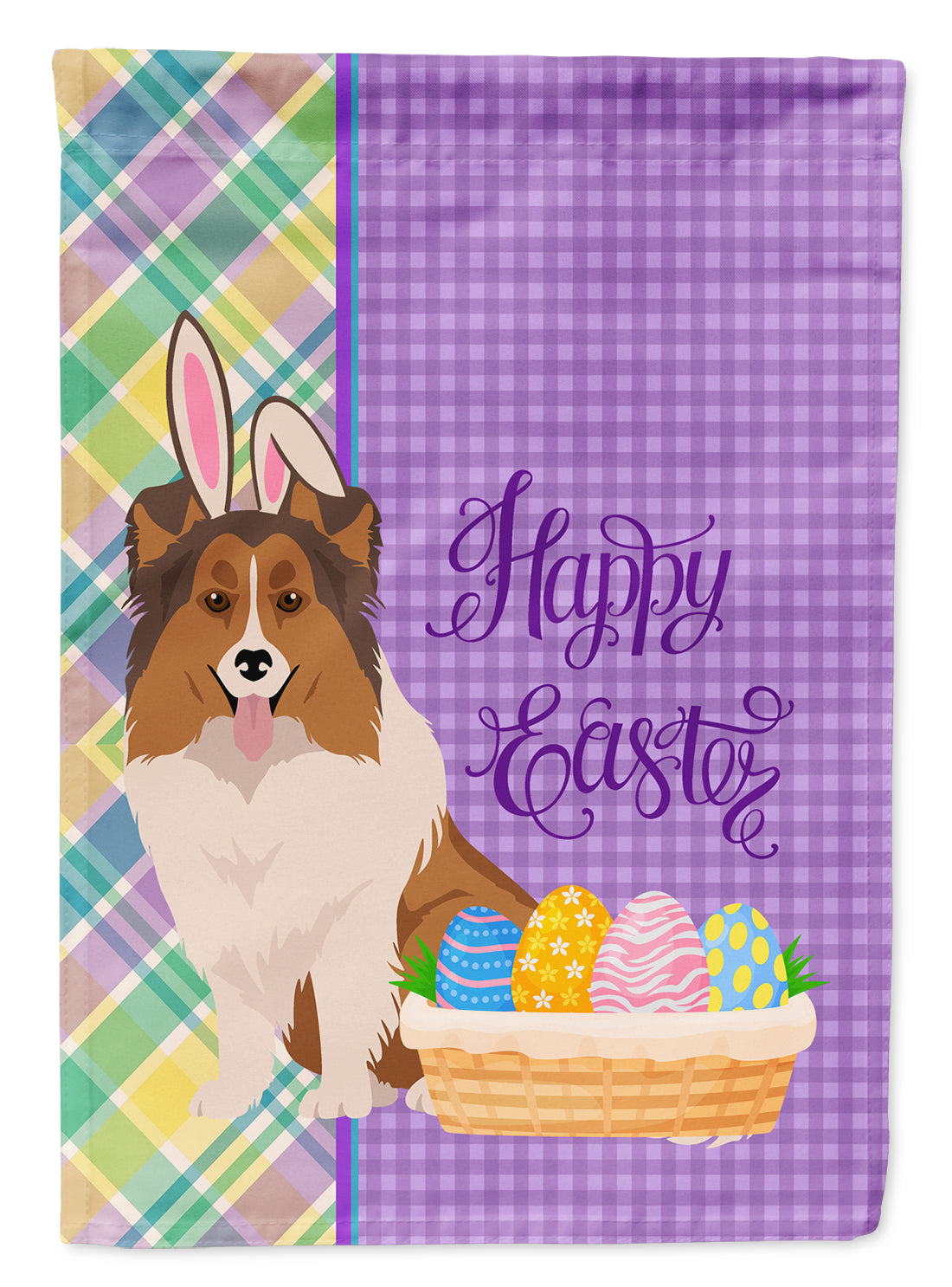 Sable Sheltie Easter Flag Garden Size  the-store.com.