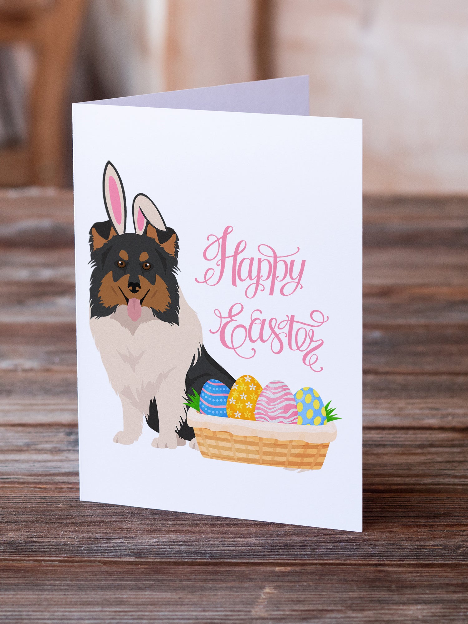 Buy this Tricolor Sheltie Easter Greeting Cards and Envelopes Pack of 8