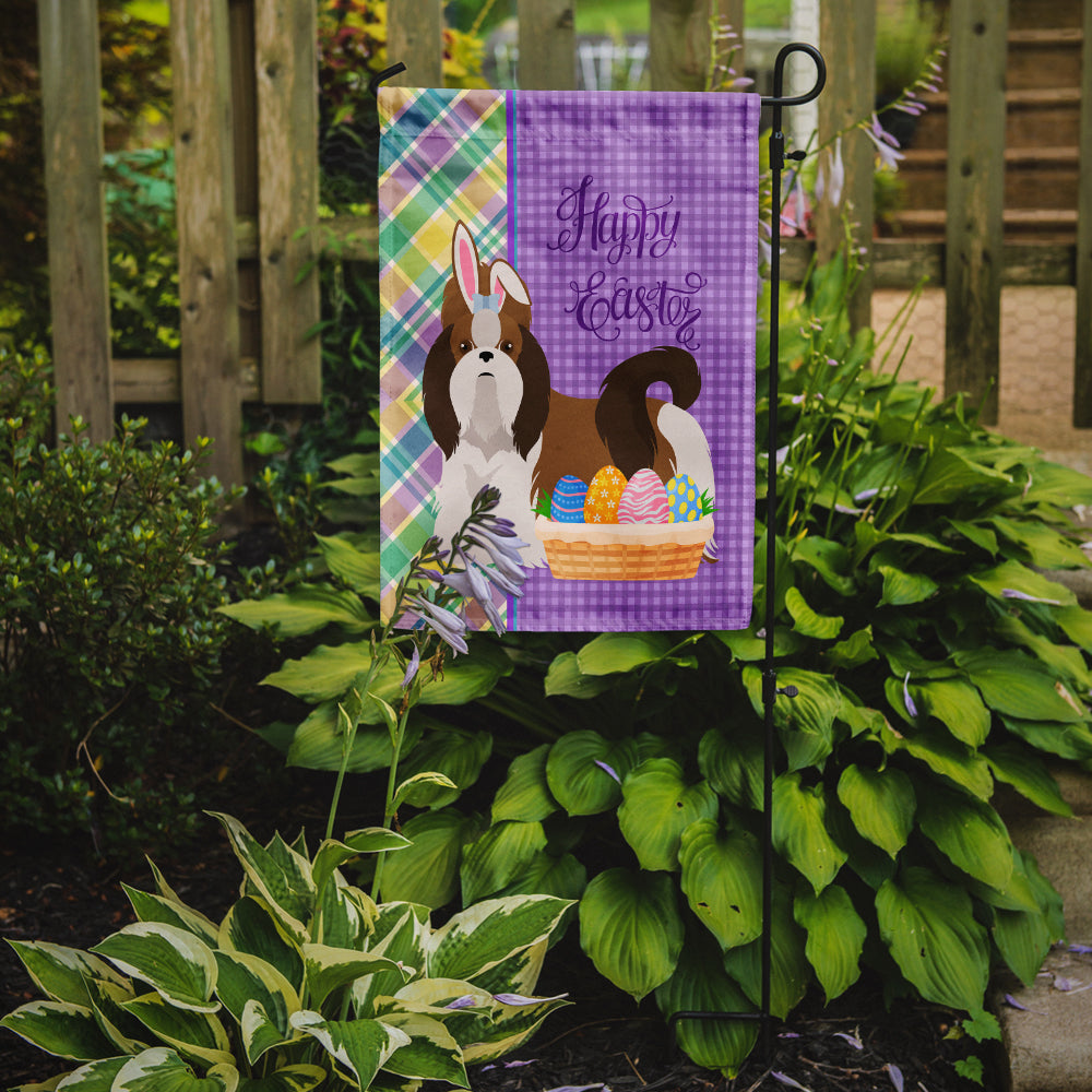 Red and White Shih Tzu Easter Flag Garden Size  the-store.com.