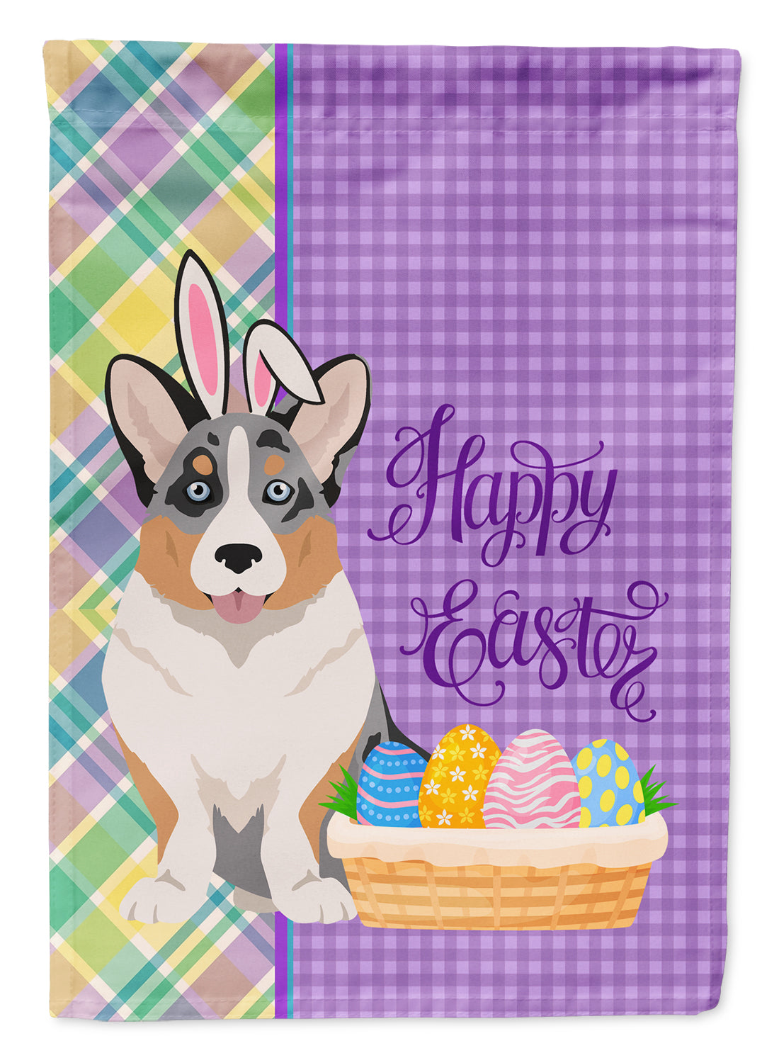 Blue Merle Cardigan Corgi Easter Flag Garden Size  the-store.com.