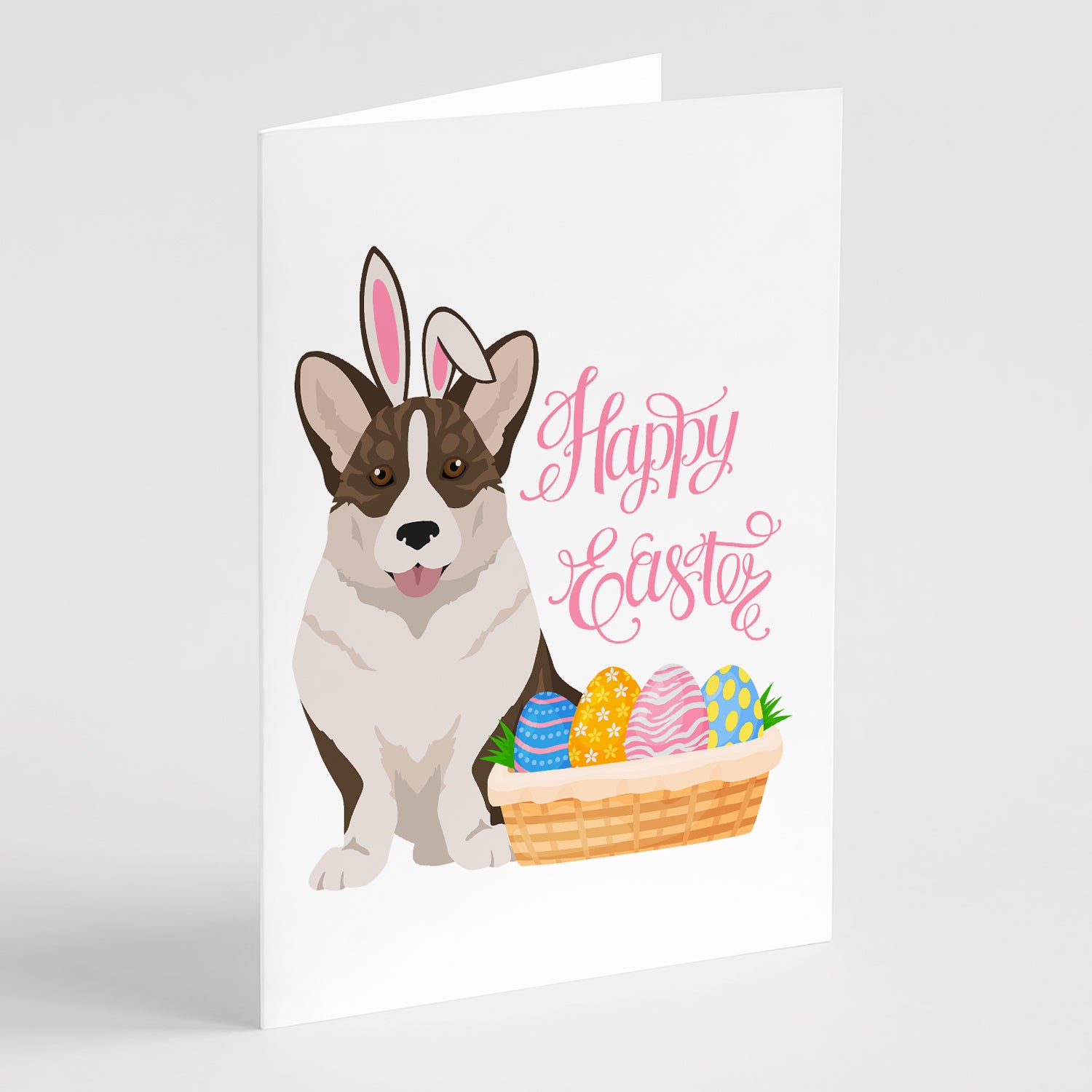 Buy this Brindle Cardigan Corgi Easter Greeting Cards and Envelopes Pack of 8