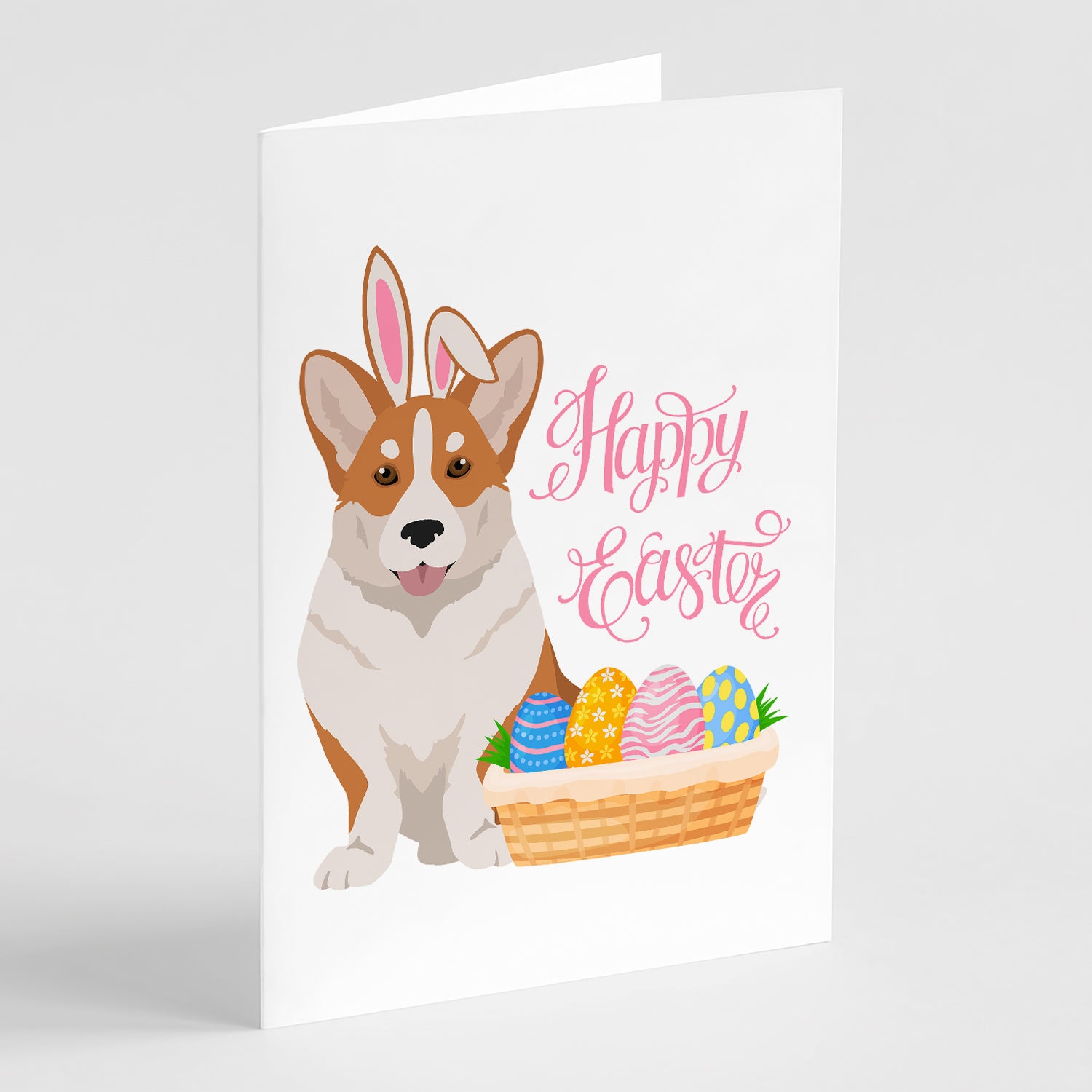 Buy this Red Cardigan Corgi Easter Greeting Cards and Envelopes Pack of 8