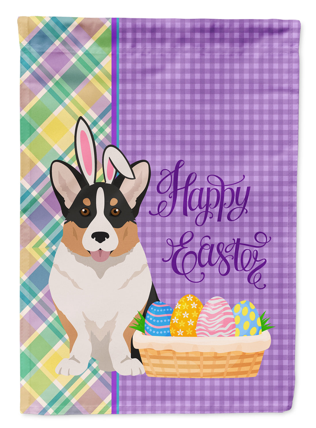 Tricolor Cardigan Corgi Easter Flag Garden Size  the-store.com.