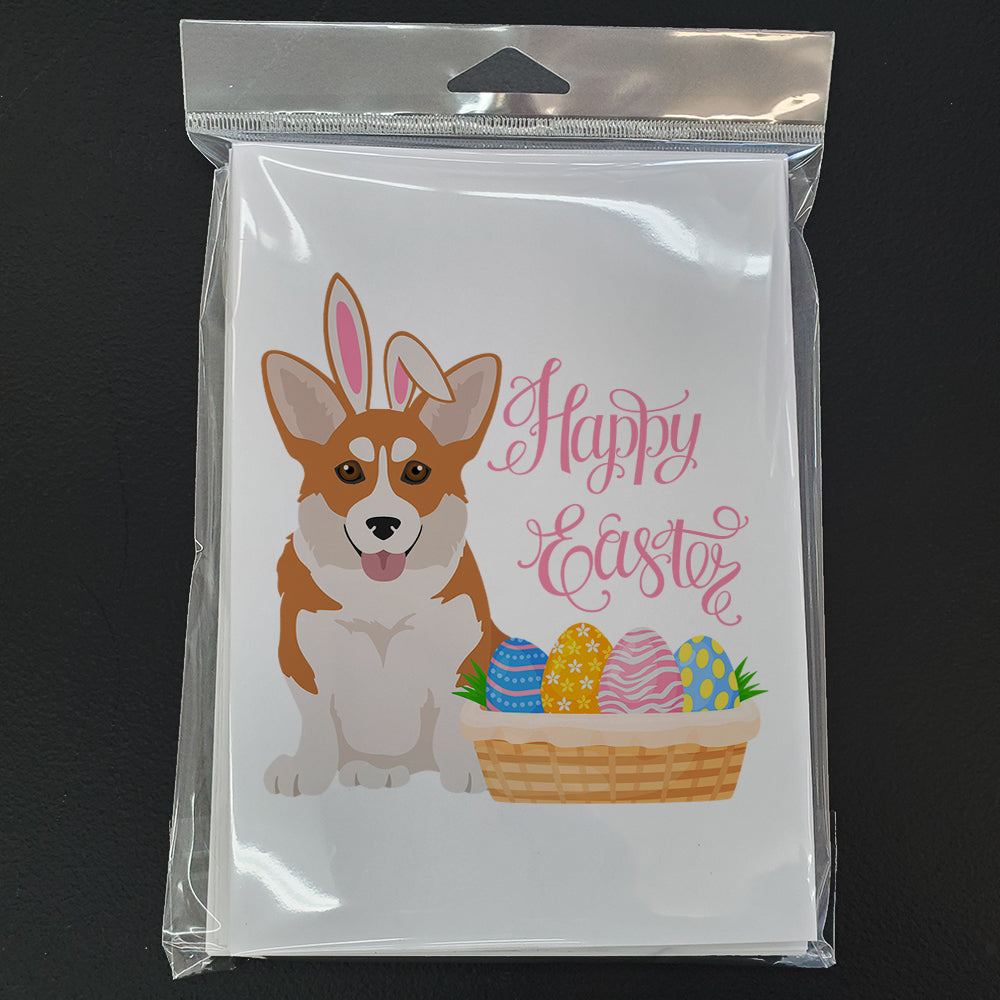 Red Pembroke Corgi Easter Greeting Cards and Envelopes Pack of 8 - the-store.com