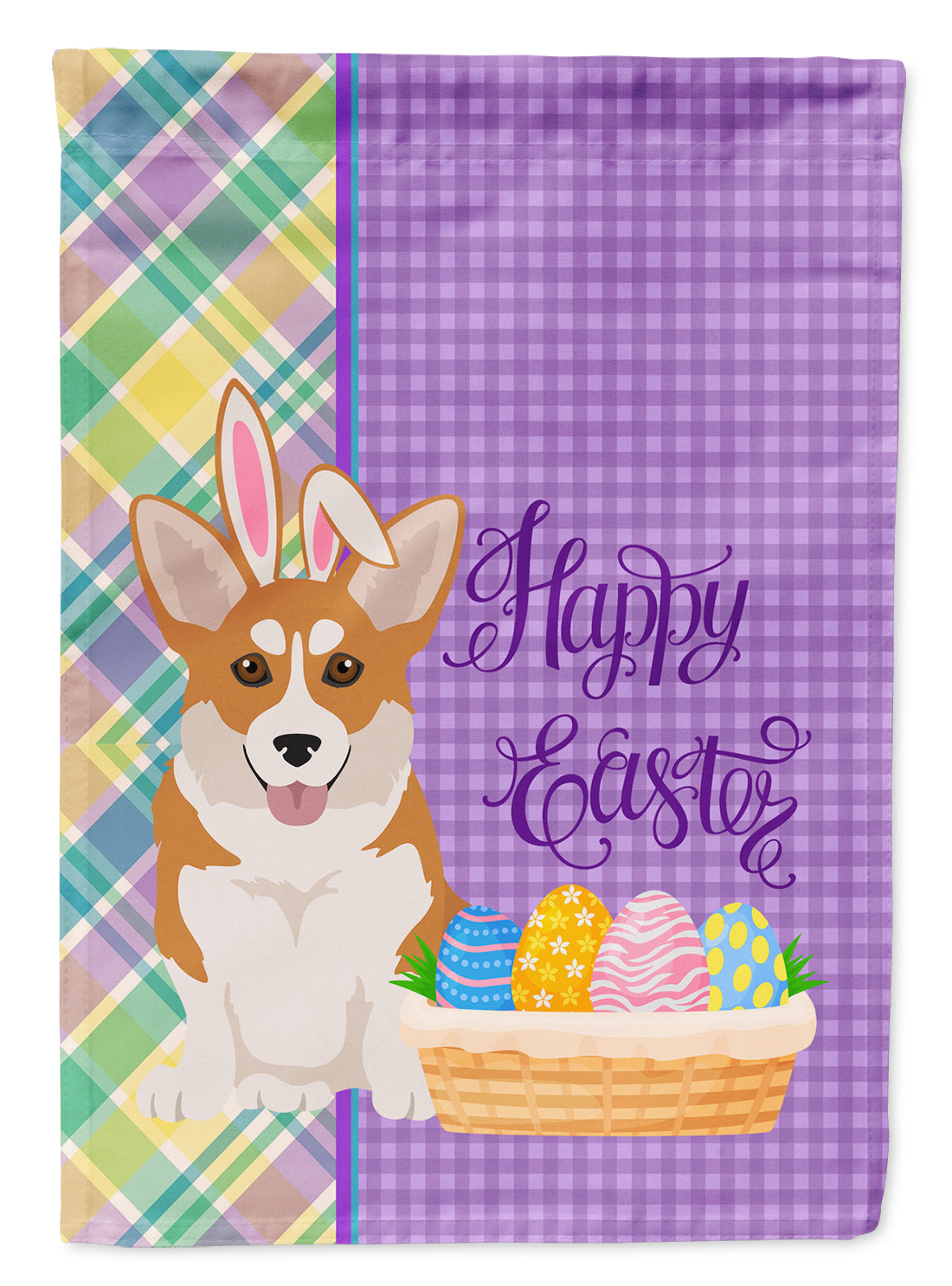 Red Pembroke Corgi Easter Flag Garden Size  the-store.com.