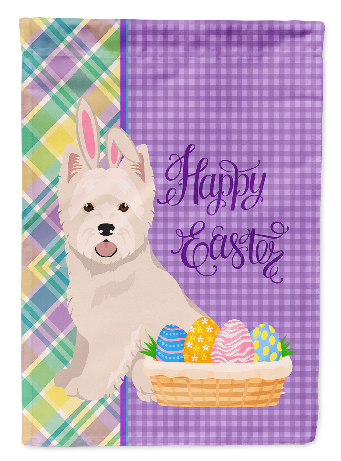 Westie West Highland White Terrier Easter Flag Garden Size  the-store.com.