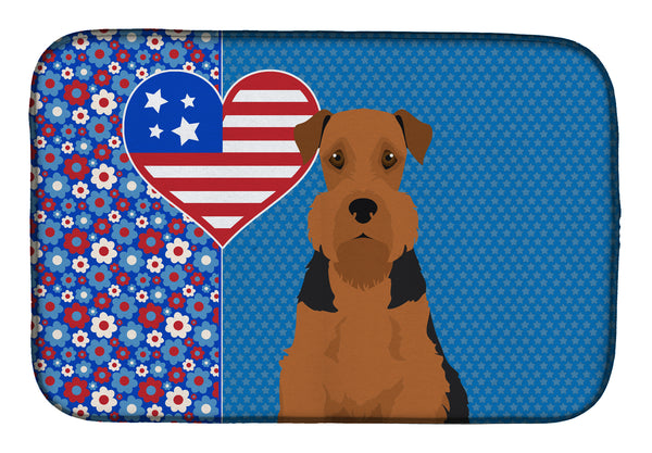 Black and Tan Airedale Terrier USA American Dish Drying Mat  the-store.com.