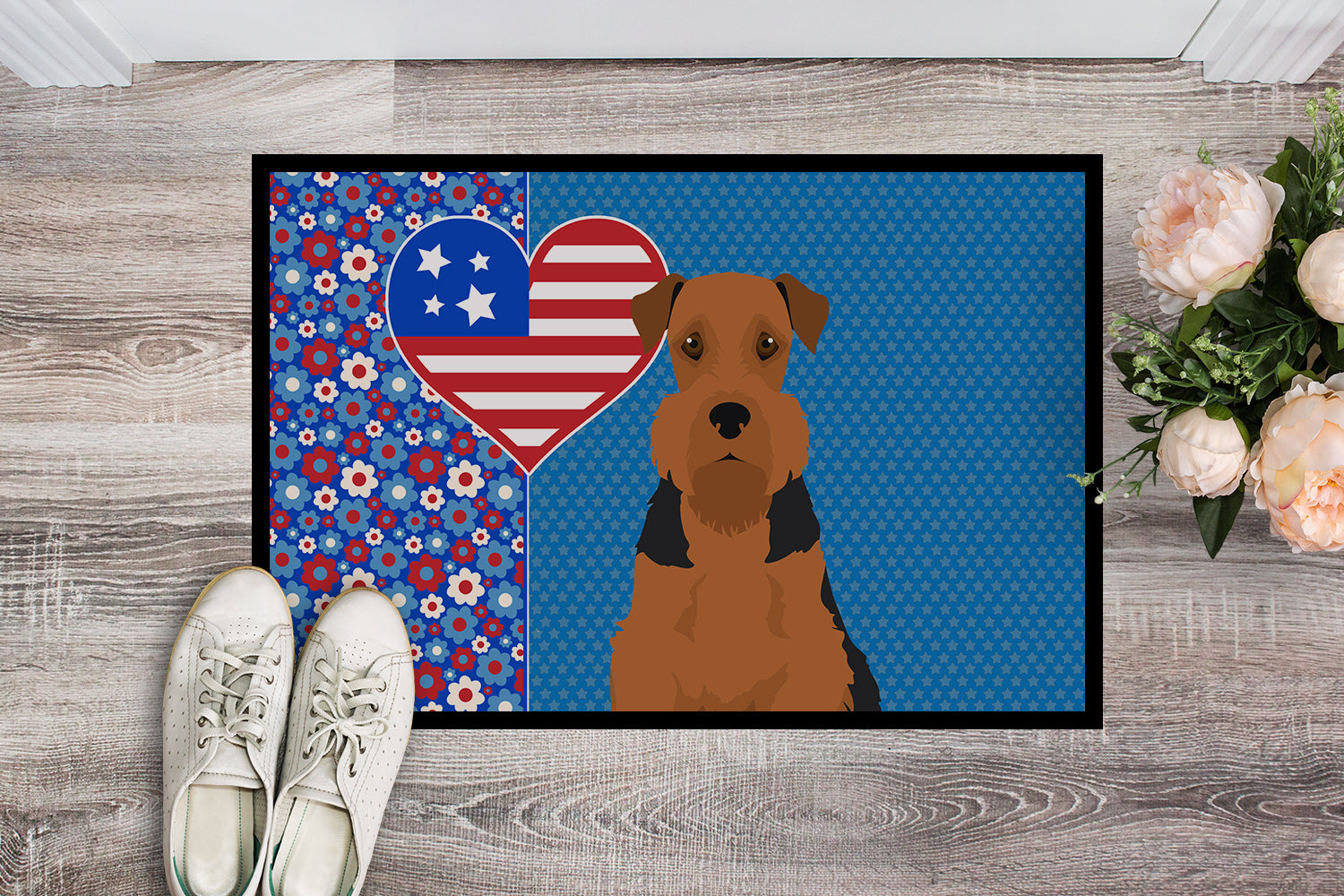 Buy this Black and Tan Airedale Terrier USA American Indoor or Outdoor Mat 24x36