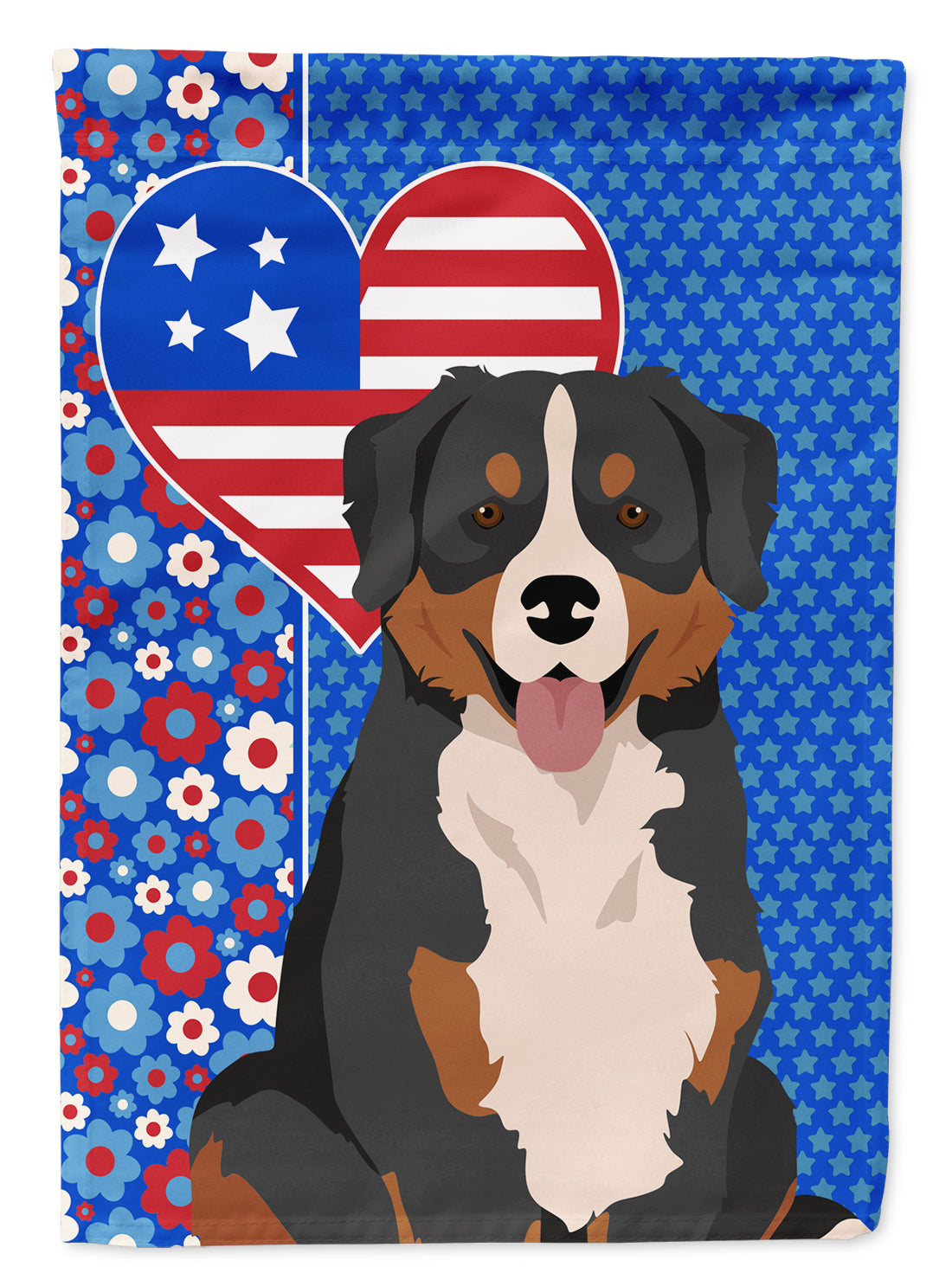 Bernese Mountain Dog USA American Flag Garden Size  the-store.com.