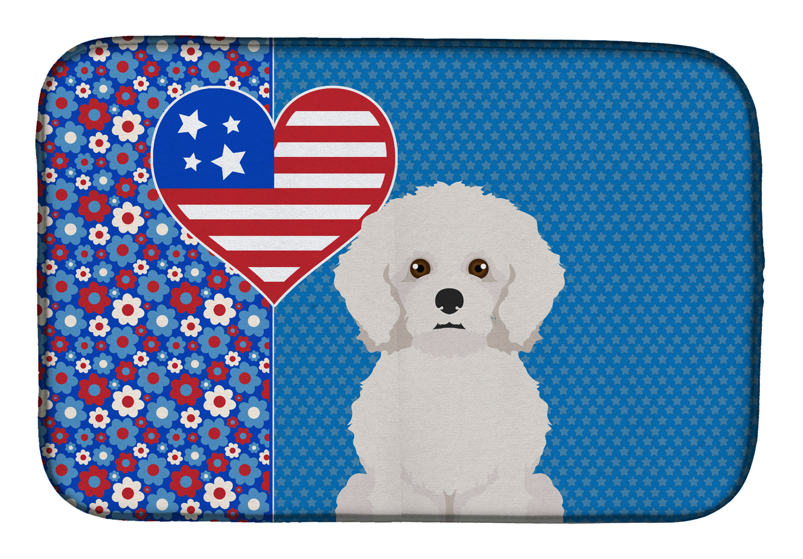 Bichon Frise USA American Dish Drying Mat  the-store.com.