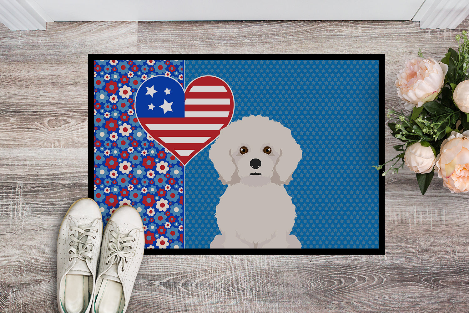 Bichon Frise USA American Indoor or Outdoor Mat 24x36 - the-store.com