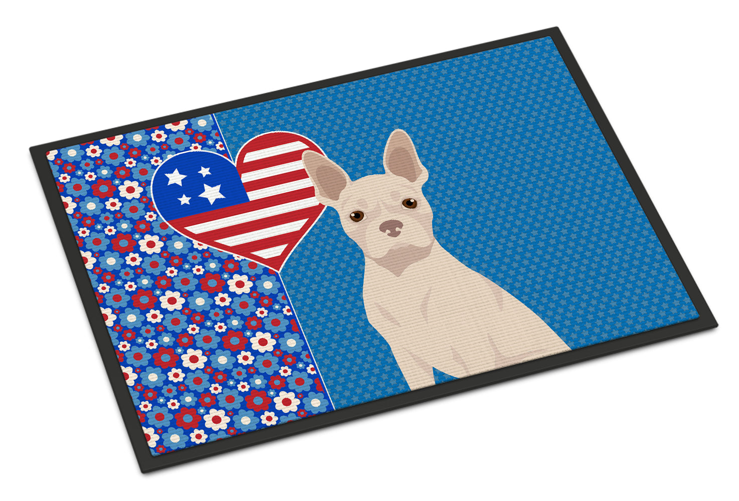 Buy this White Boston Terrier USA American Indoor or Outdoor Mat 24x36