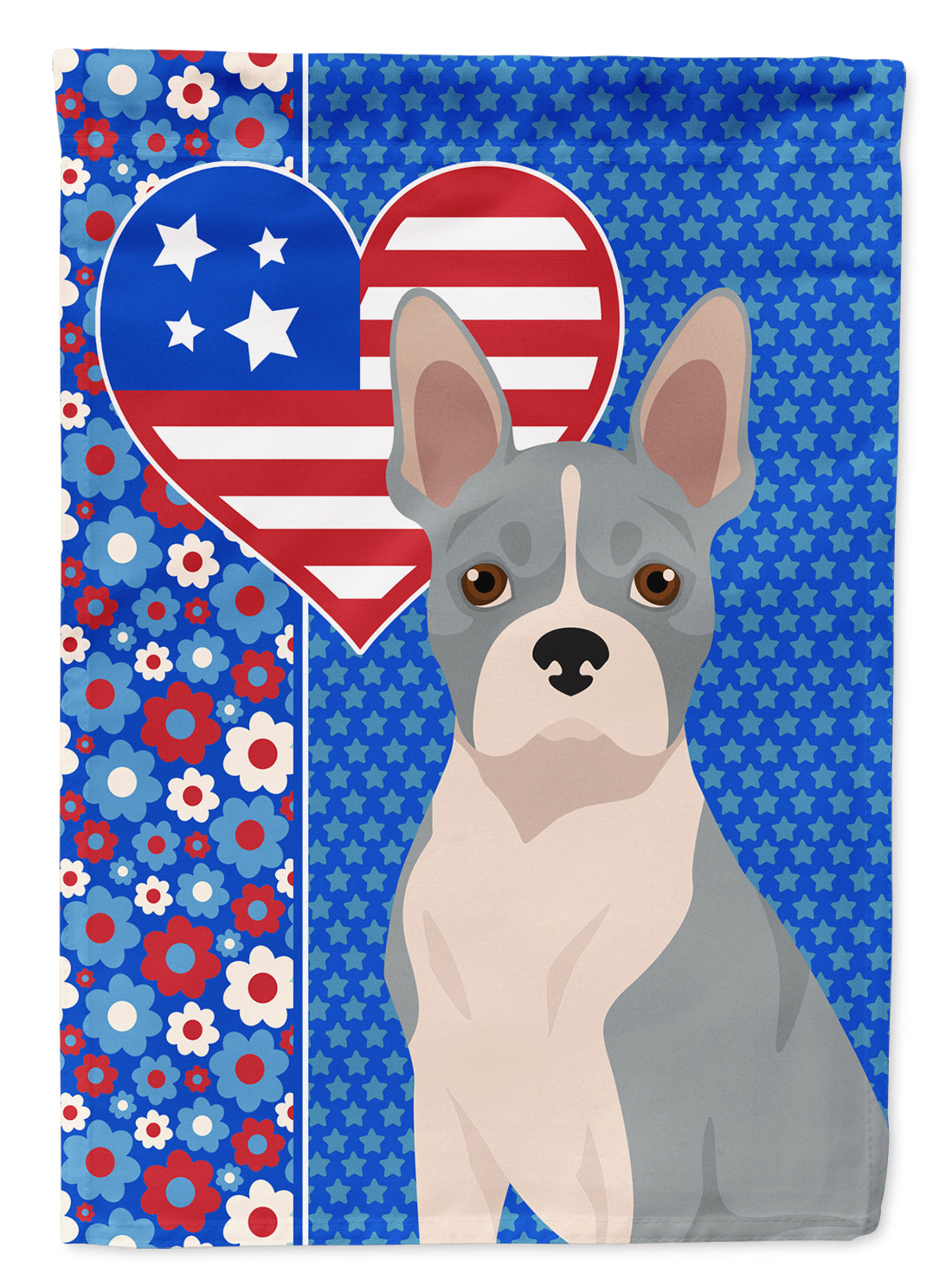 Blue Boston Terrier USA American Flag Garden Size  the-store.com.