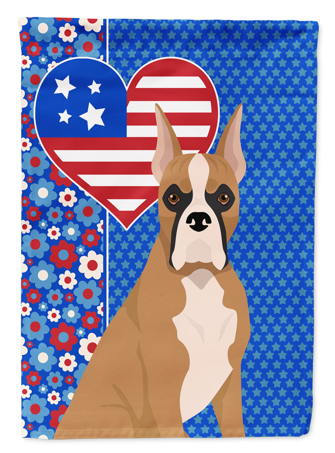 Fawn Boxer USA American Flag Garden Size  the-store.com.