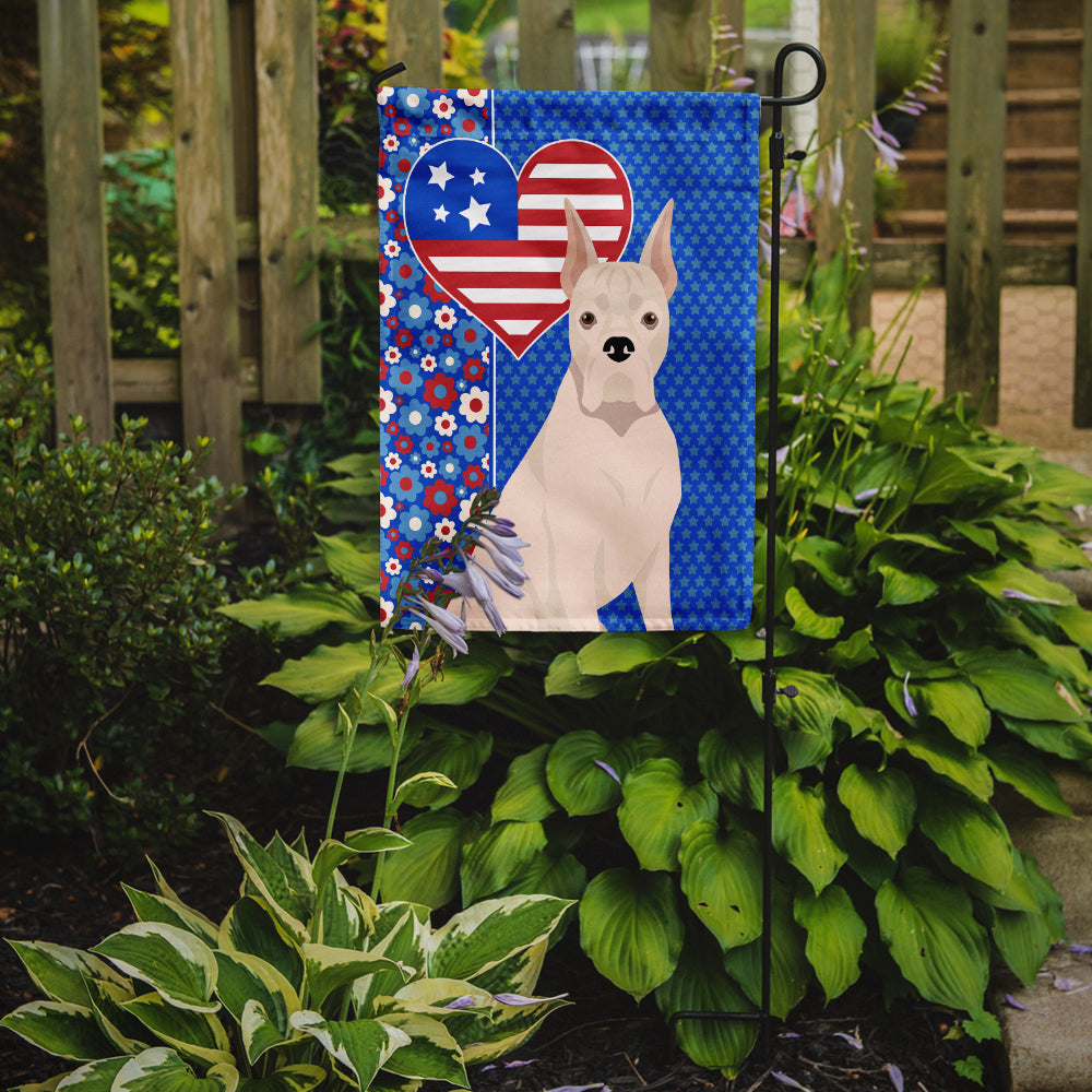 White Boxer USA American Flag Garden Size  the-store.com.