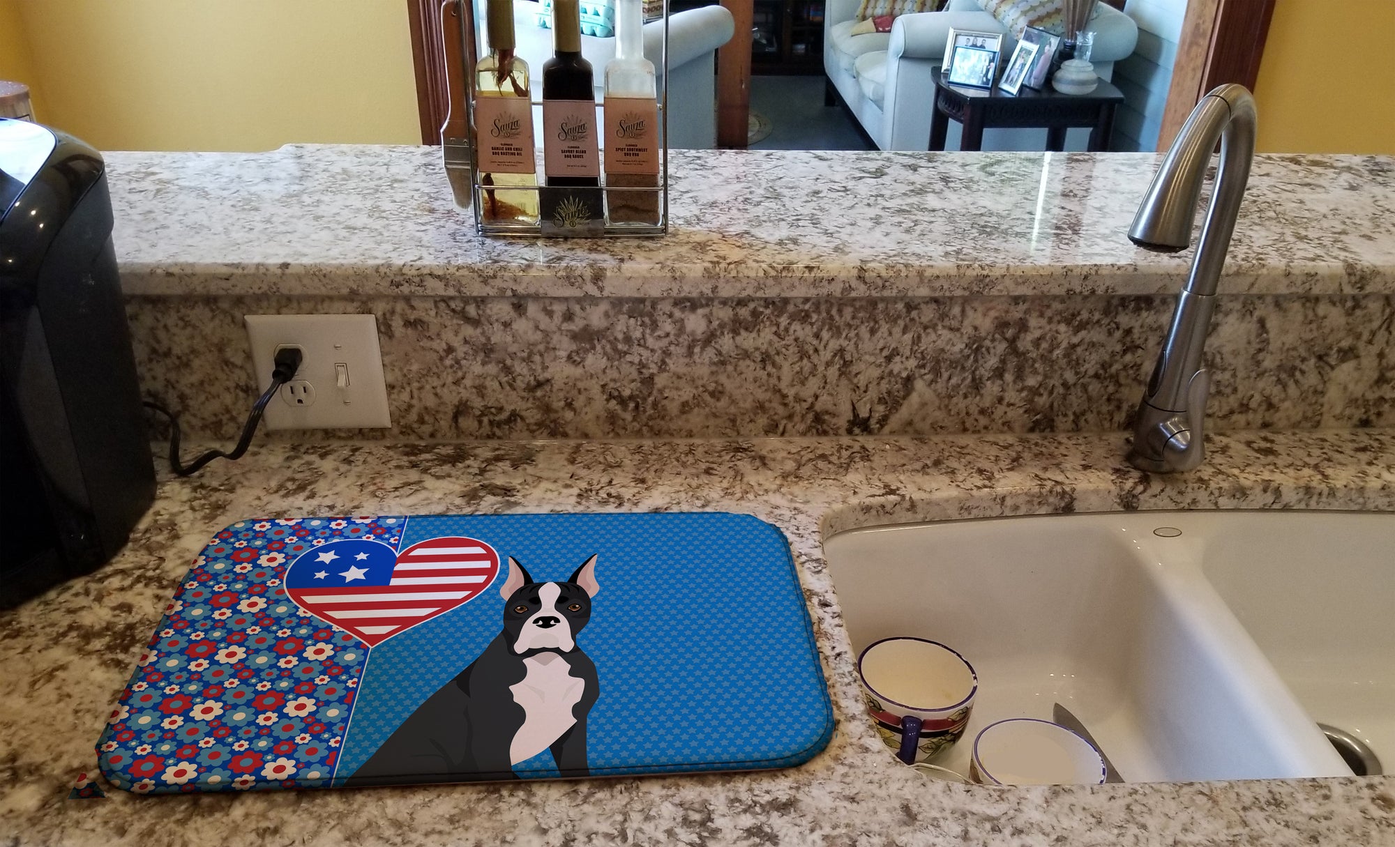 Black Boxer USA American Dish Drying Mat  the-store.com.