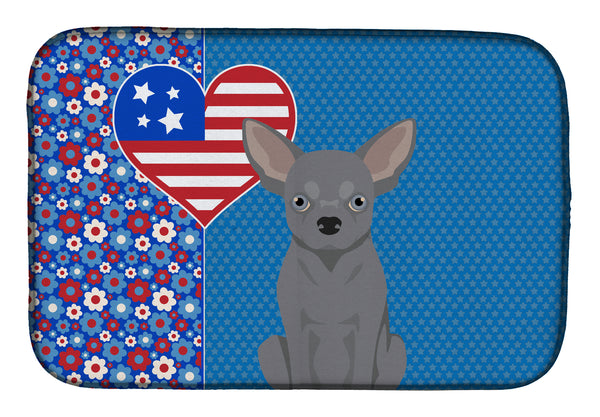 Blue Chihuahua USA American Dish Drying Mat  the-store.com.